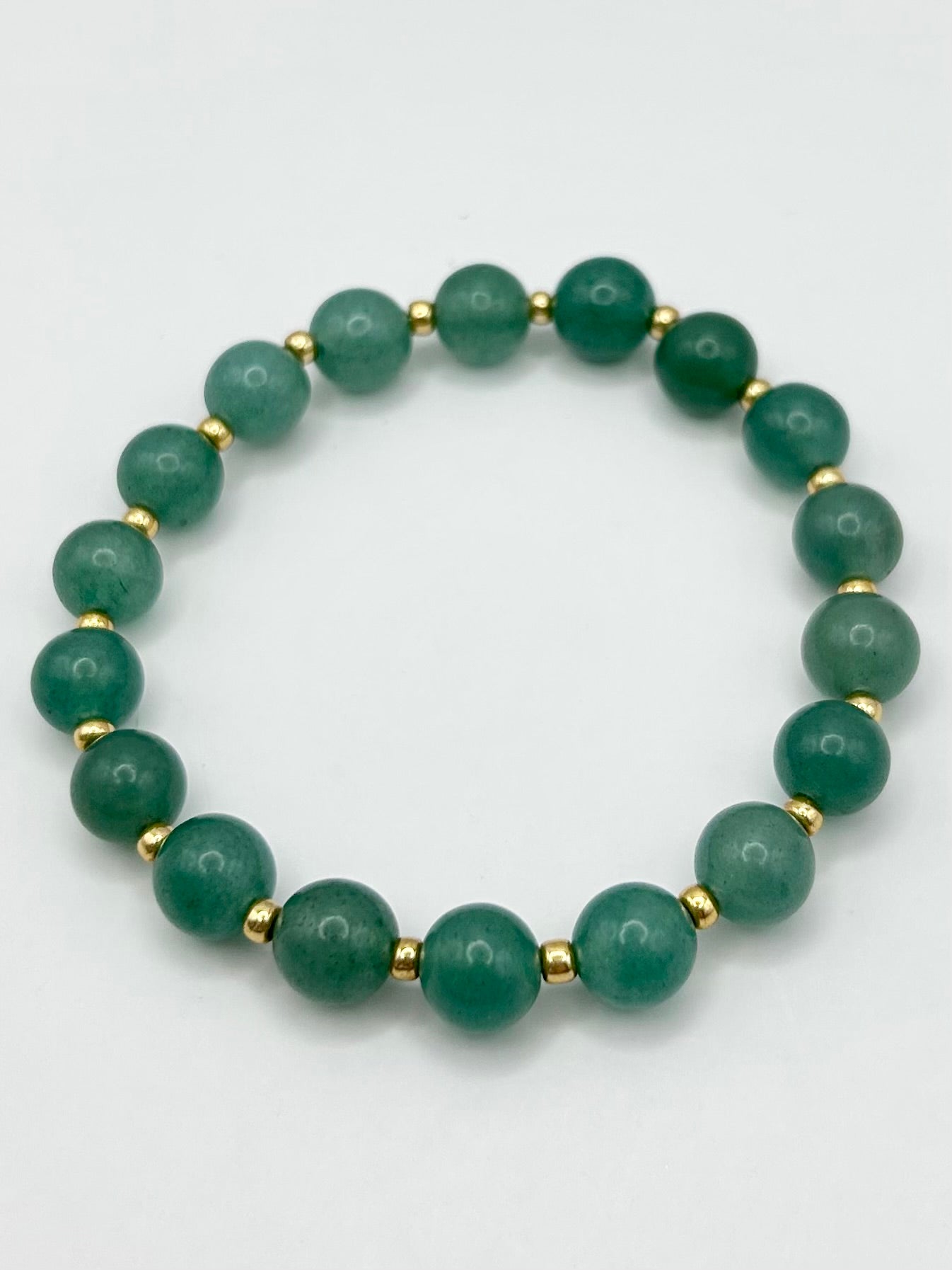 Gold & Green Aventurine Gemstone Bracelet