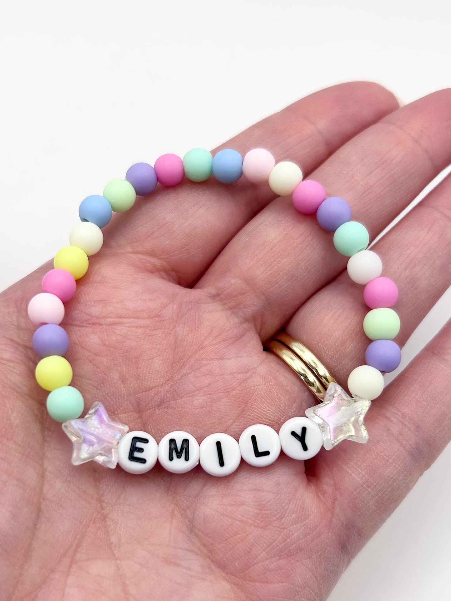 Pastel Confetti Personalised Name Bracelet Kids
