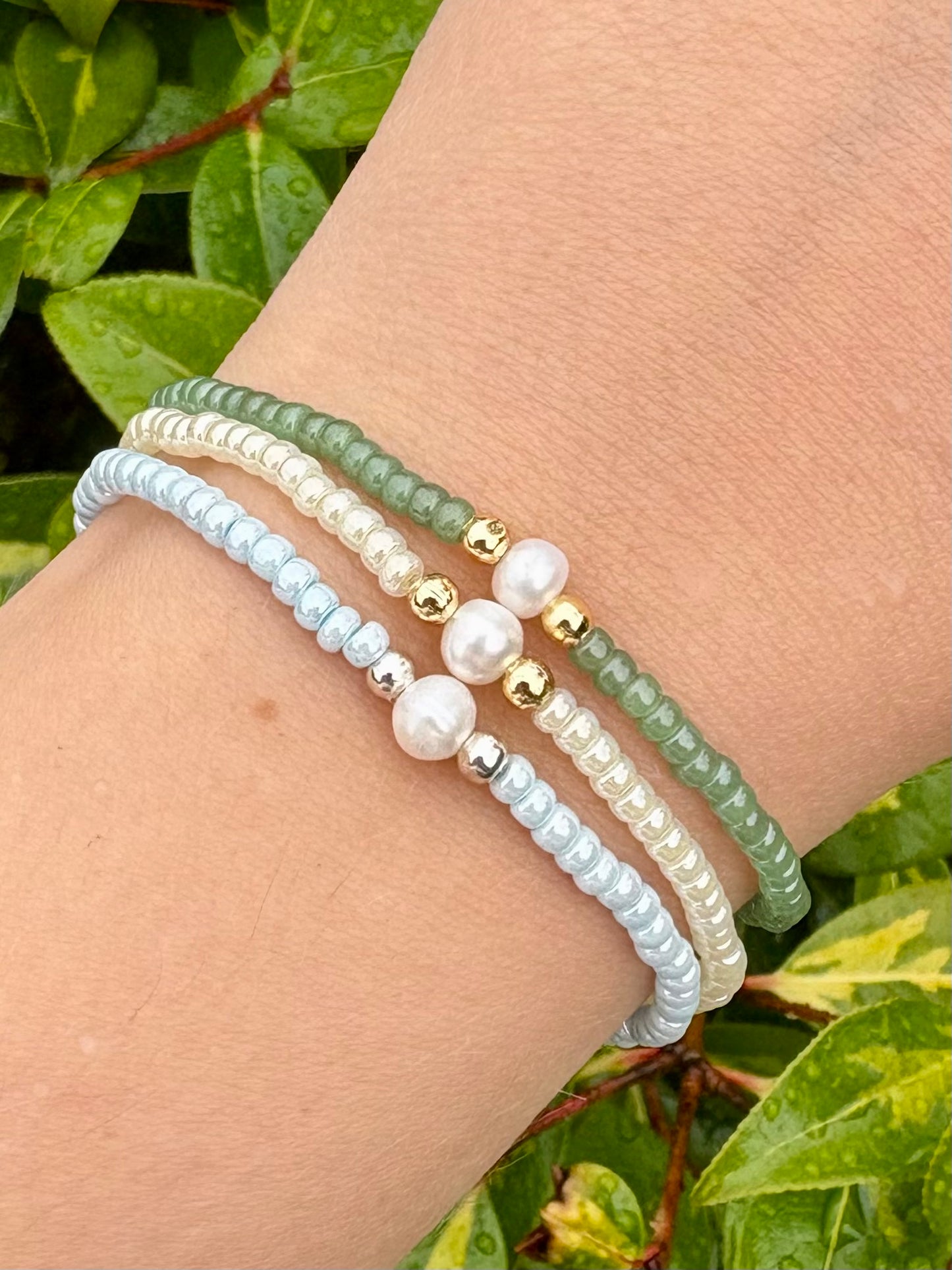 Freshwater Pearl Seed Bead Bracelet - Choice of Colour