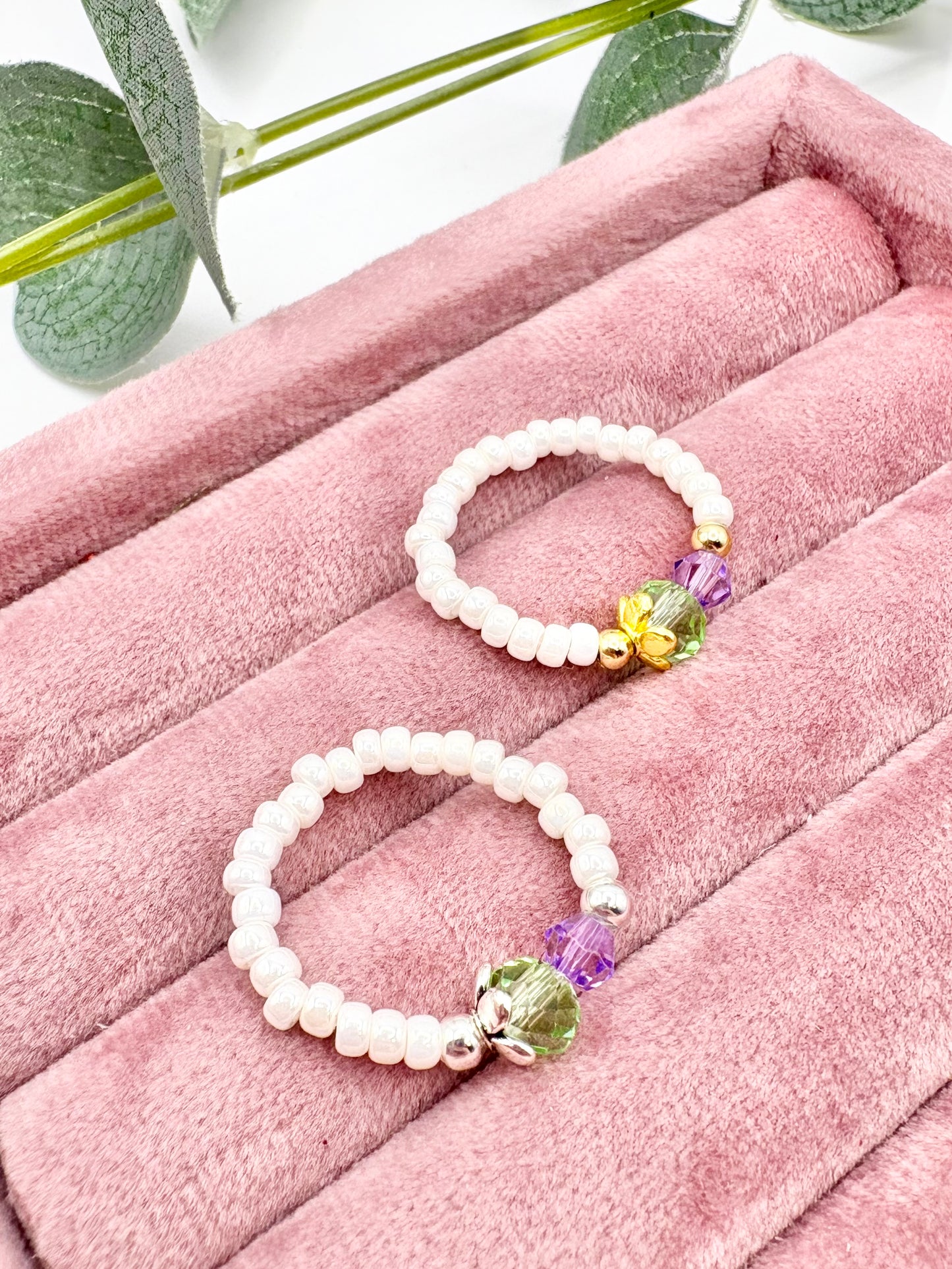 Thistle Seed Beaded Stretch Ring