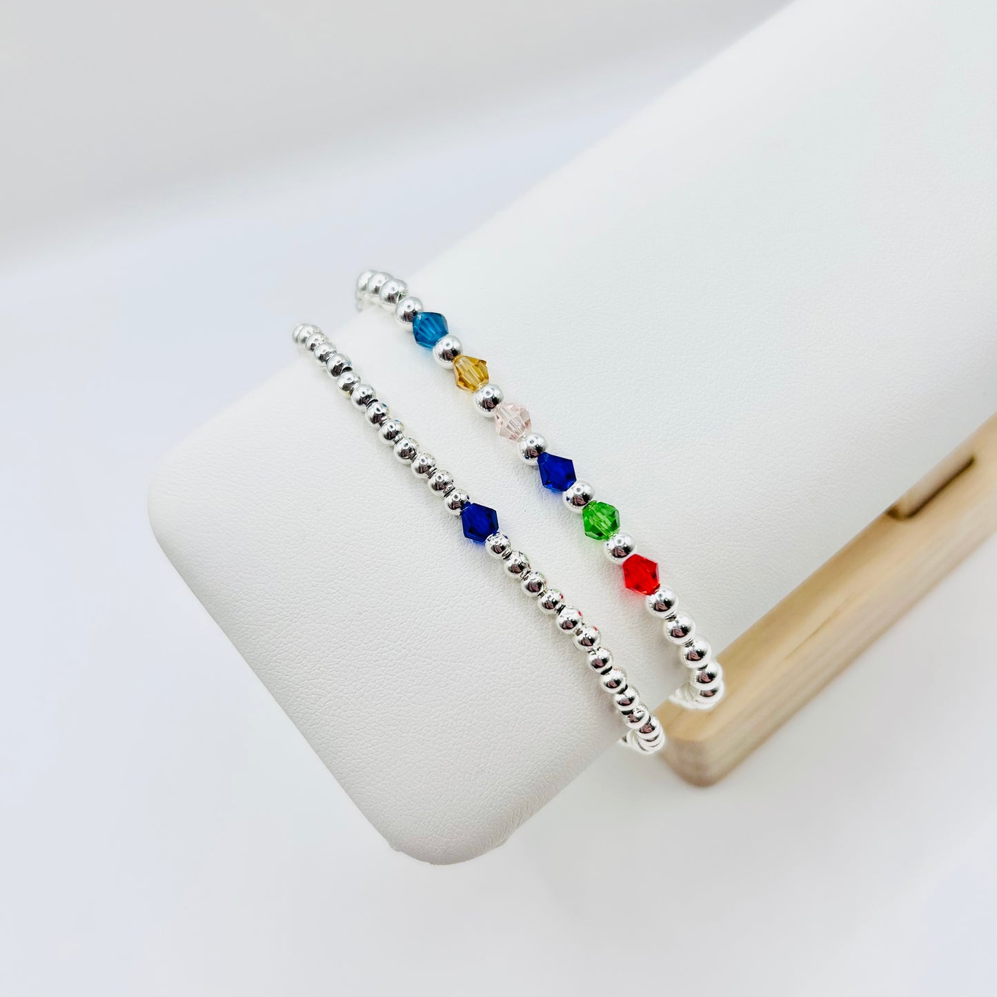Personalised Birthstone Beaded Bracelet - Gold or Silver