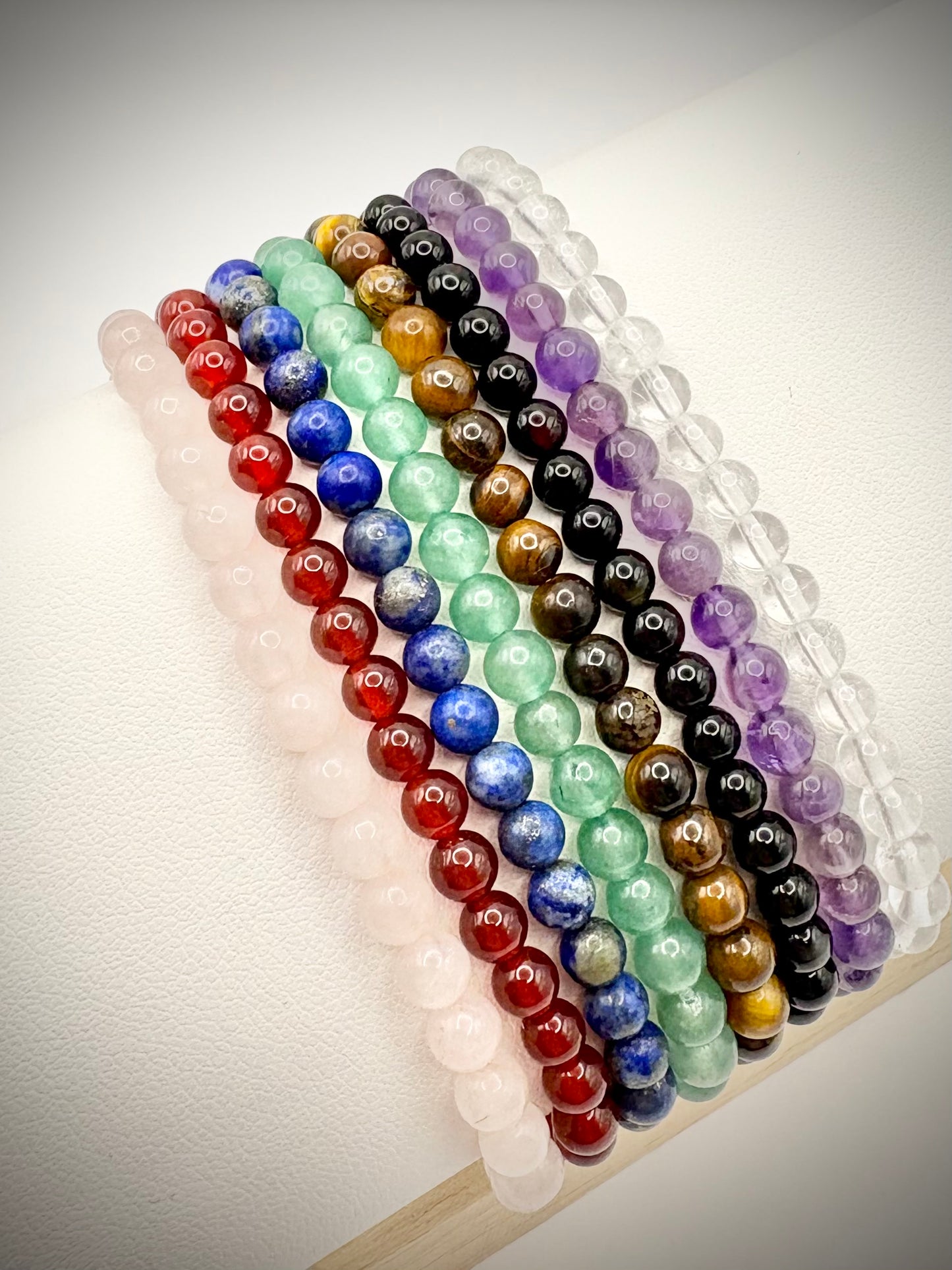 Handmade Gemstone Bracelet with Heart or Star Charm - Sterling Silver or Gold-filled