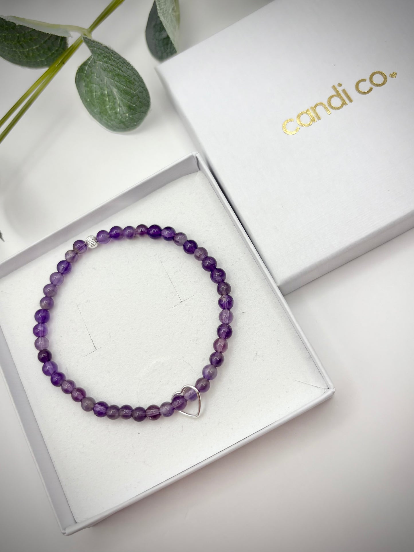 Handmade Gemstone Bracelet with Heart or Star Charm - Sterling Silver or Gold-filled