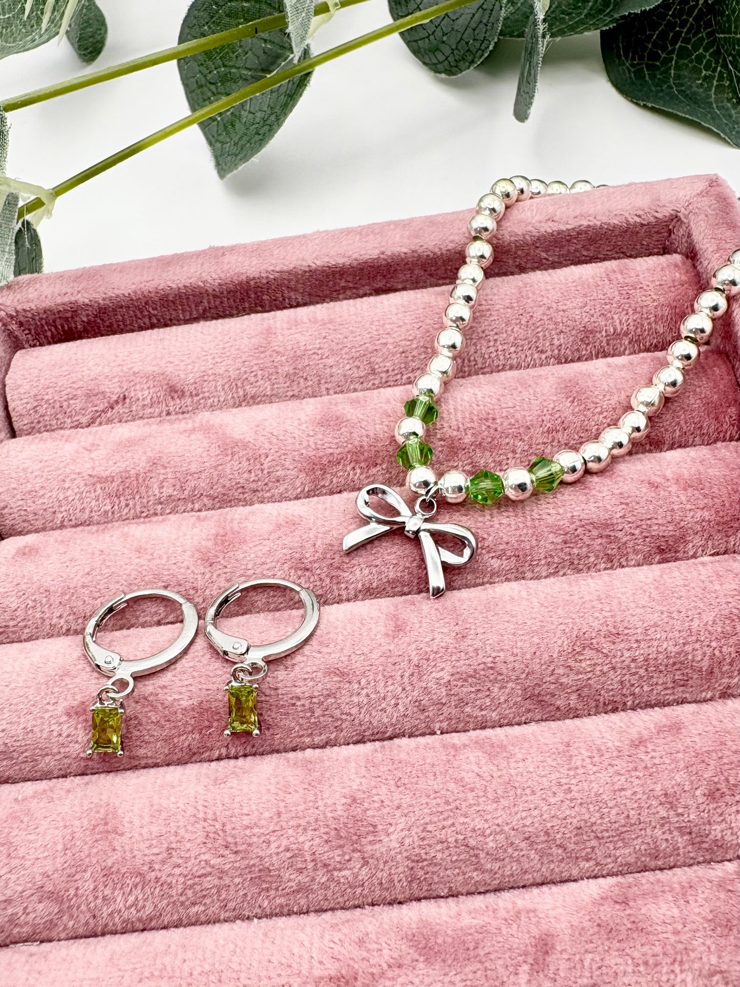 Personalised Birthstone Beaded Bow Bracelet