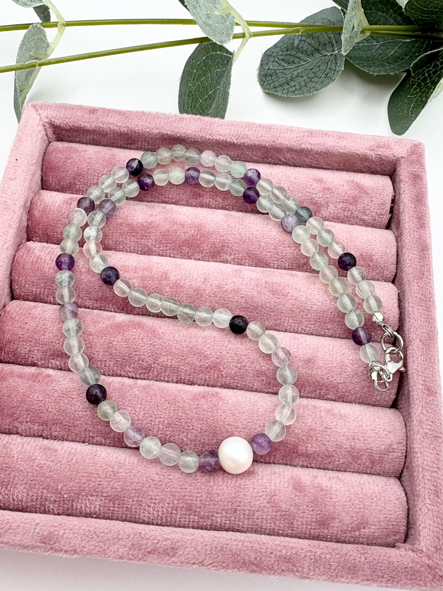 Fluorite & Freshwater Pearl Necklace