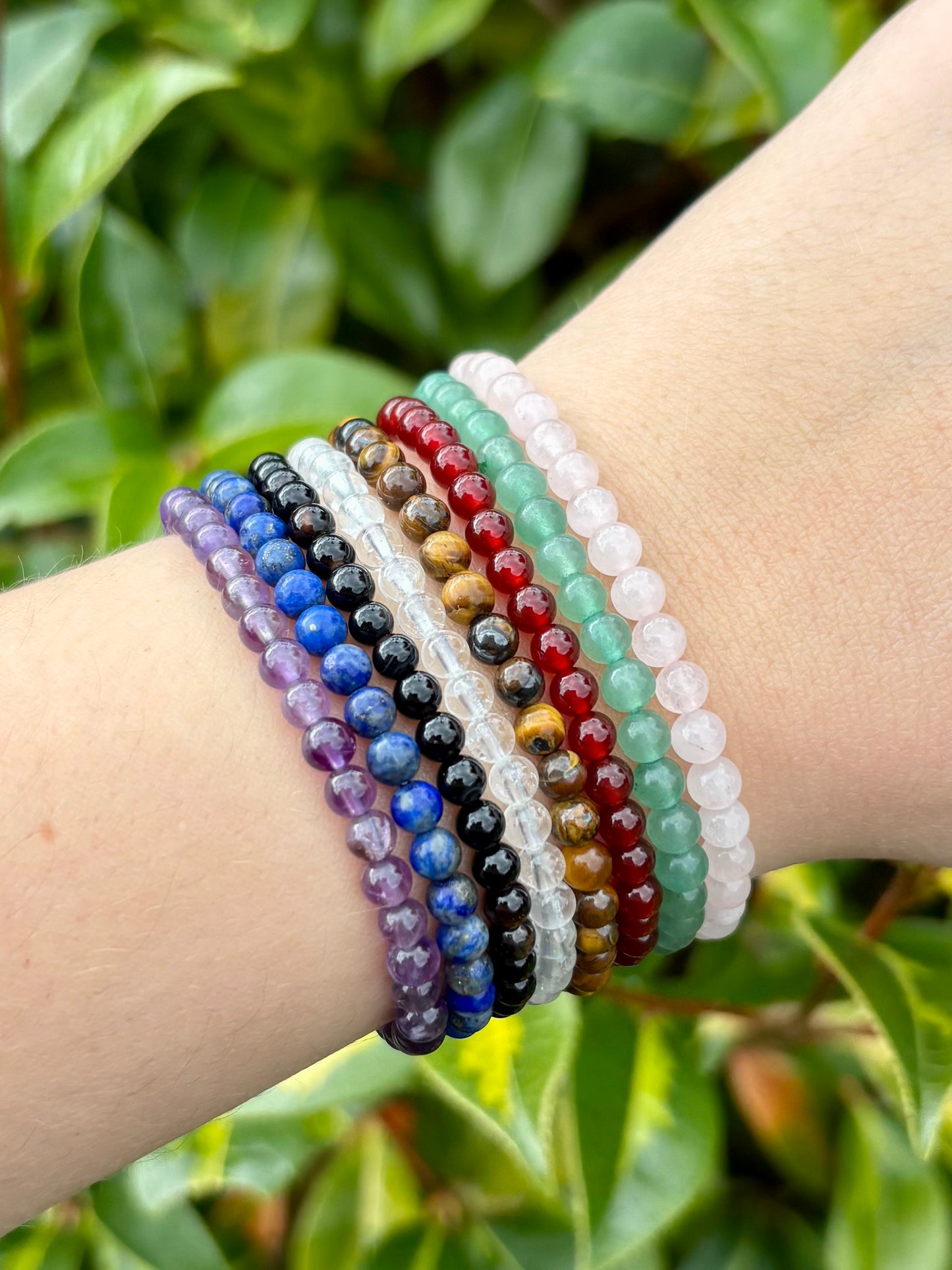Handmade Gemstone Bracelet with Heart or Star Charm - Sterling Silver or Gold-filled