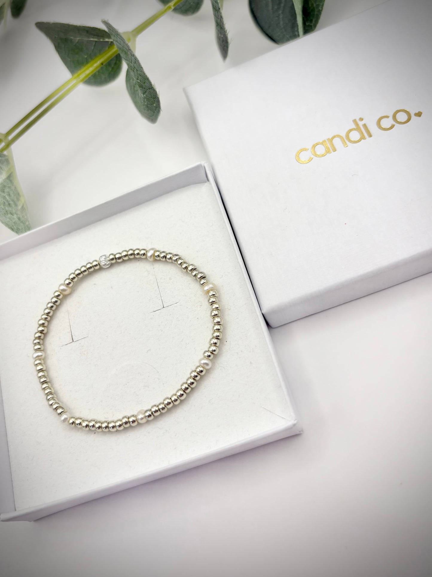 Seed Bead and Freshwater Pearl Bracelet - Gold or Silver