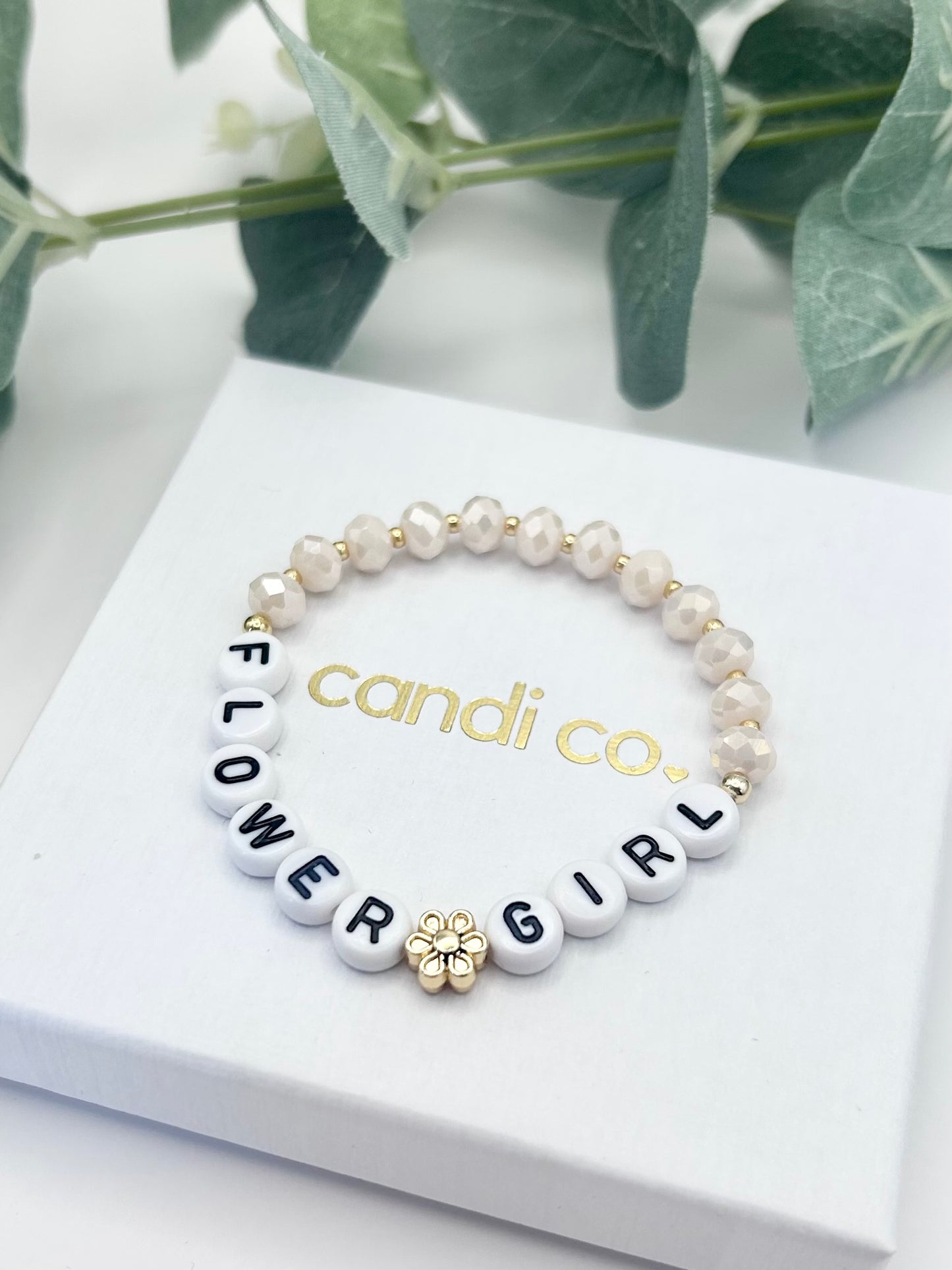 Crystal Flower Girl Bracelet Gold-Plated