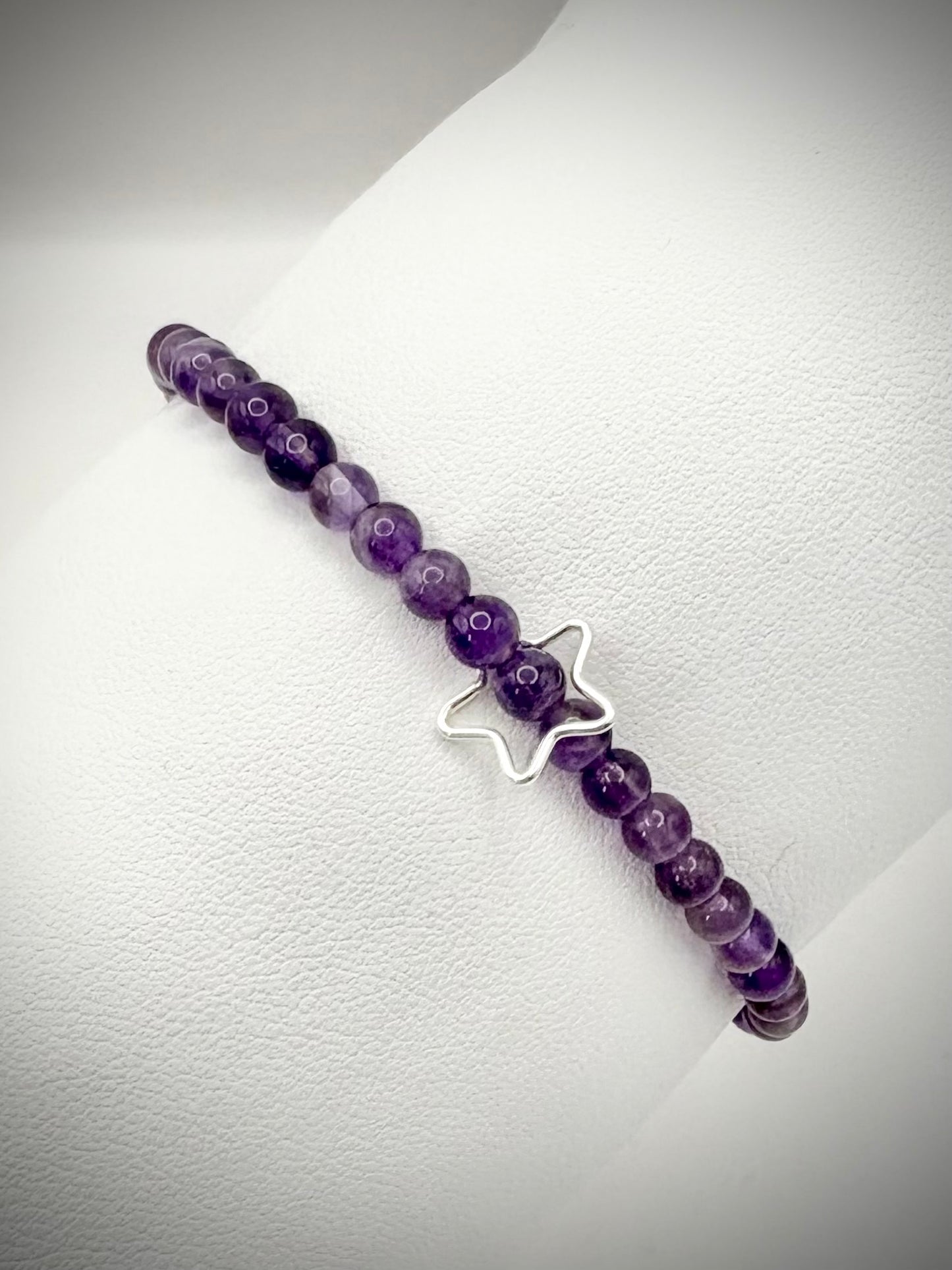 Handmade Gemstone Bracelet with Heart or Star Charm - Sterling Silver or Gold-filled
