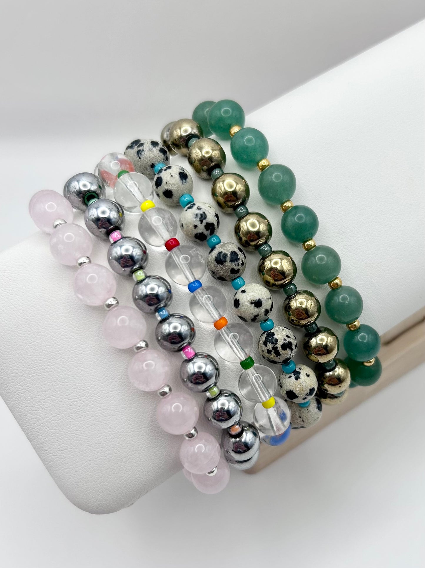 Turquoise & Dalmatian Jasper Gemstone Bracelet