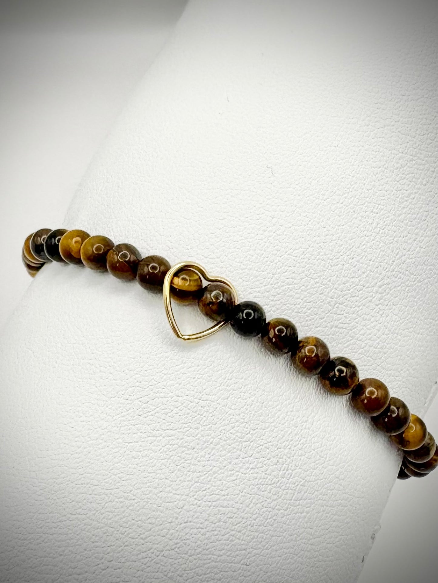 Handmade Gemstone Bracelet with Heart or Star Charm - Sterling Silver or Gold-filled