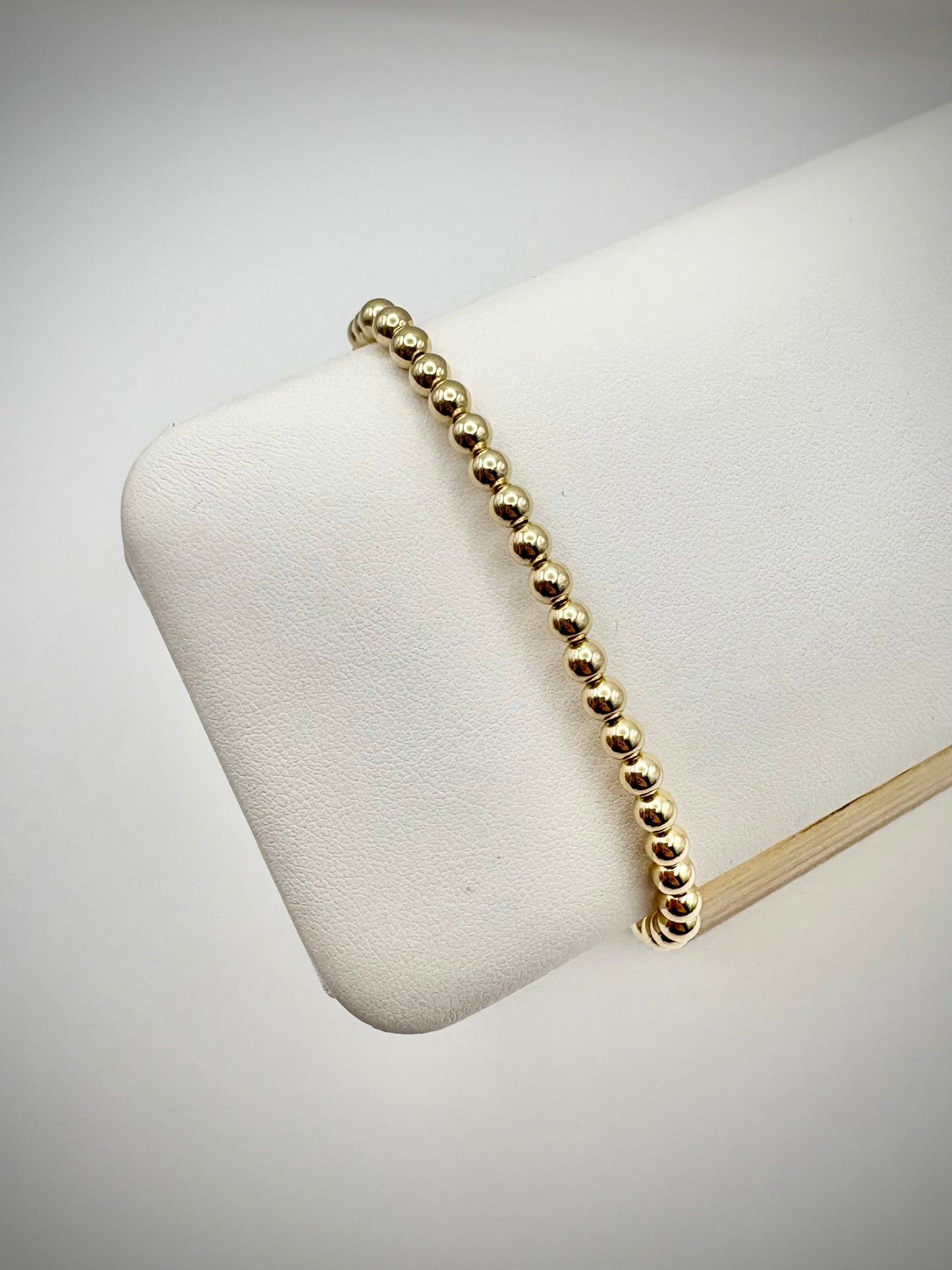 Luxe 14k Gold-filled 4mm Beaded Stretch Bracelet - Perfect For Stacking