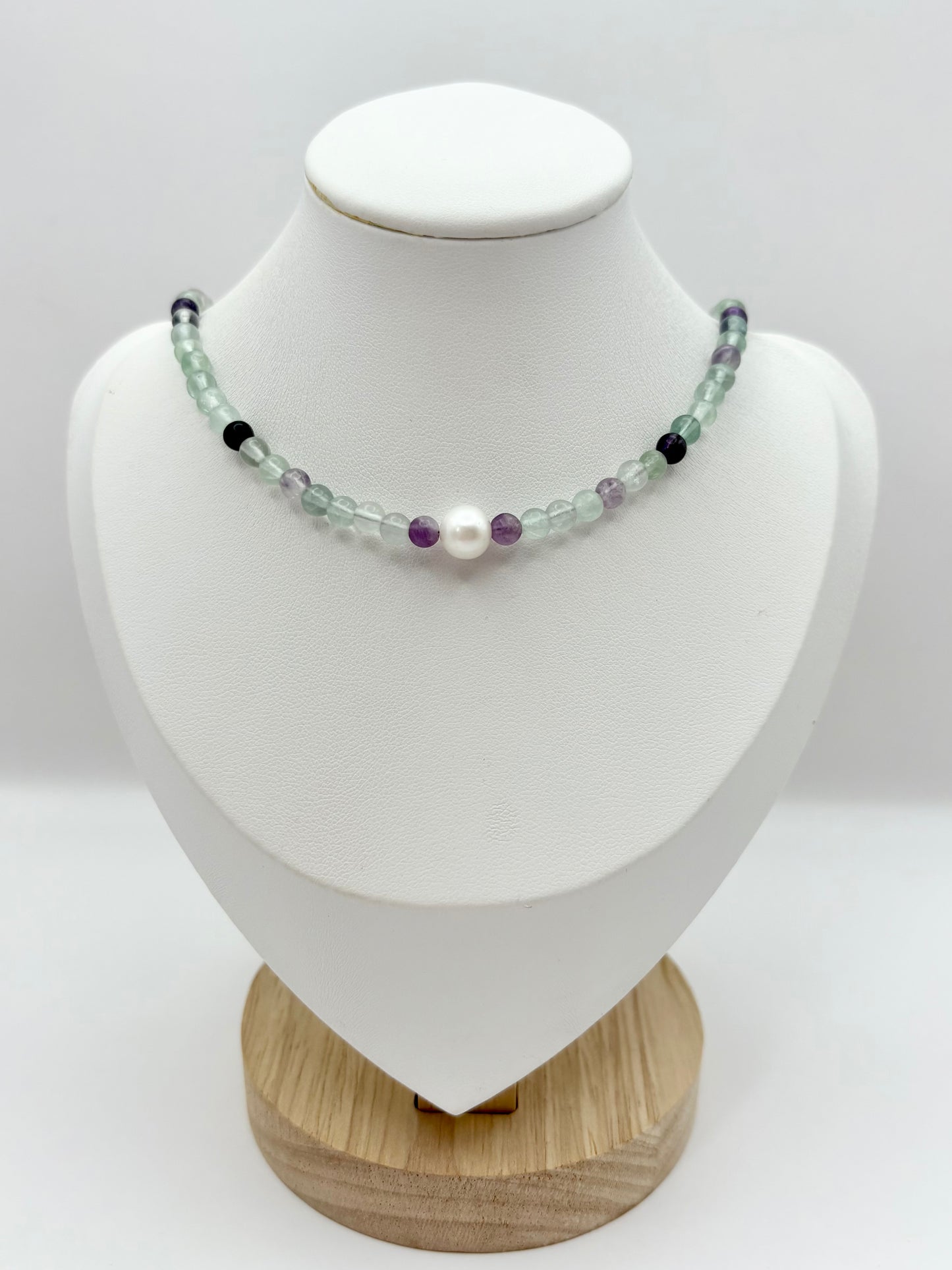 Fluorite & Freshwater Pearl Necklace