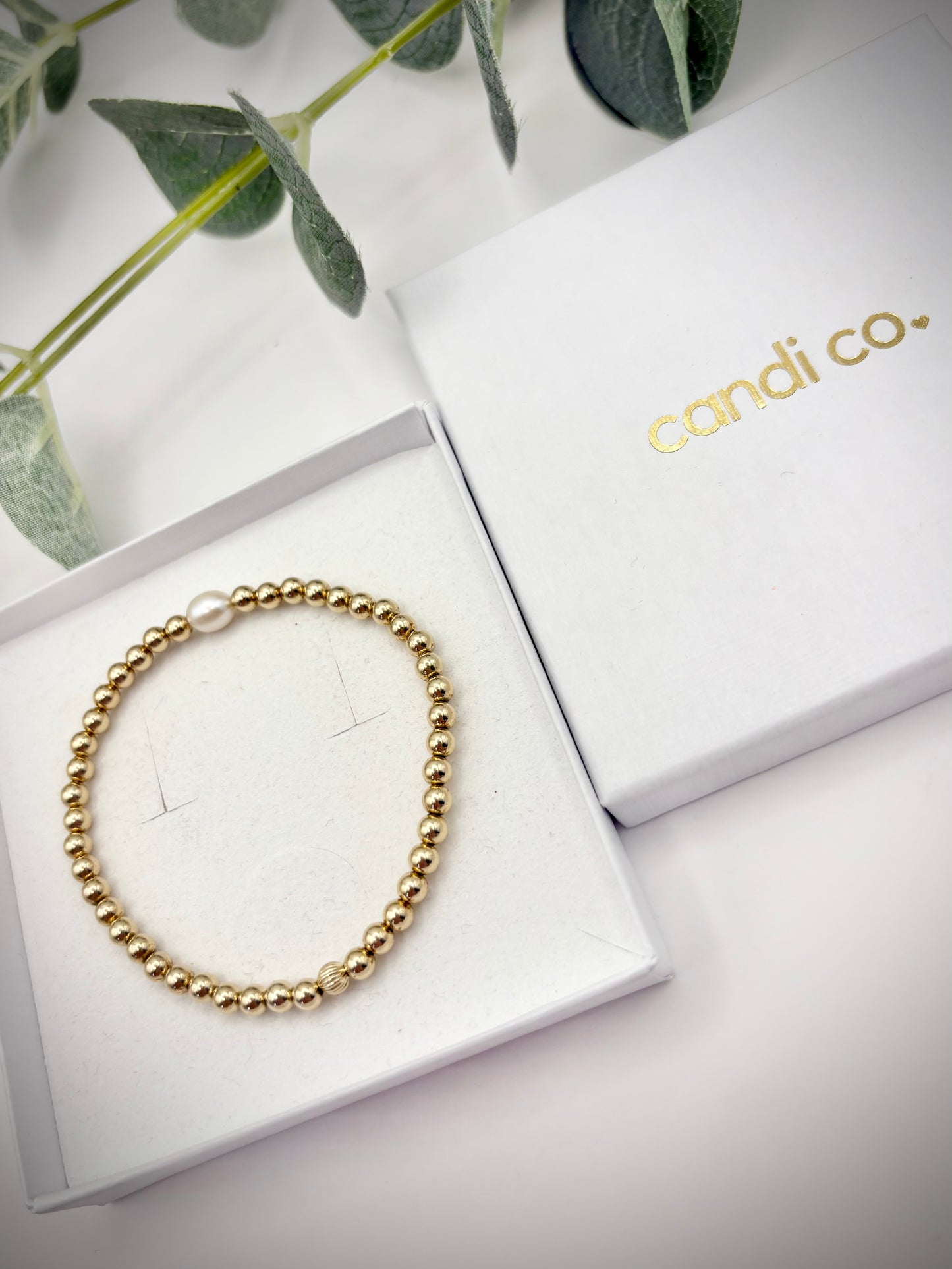 Freshwater Pearl 14k Gold-filled 4mm Beaded Stretch Bracelet - Perfect For Stacking