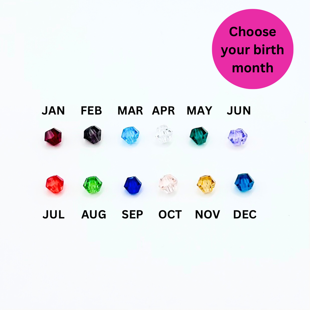 Personalised Birthstone, Initial & Heart Beaded Bracelet