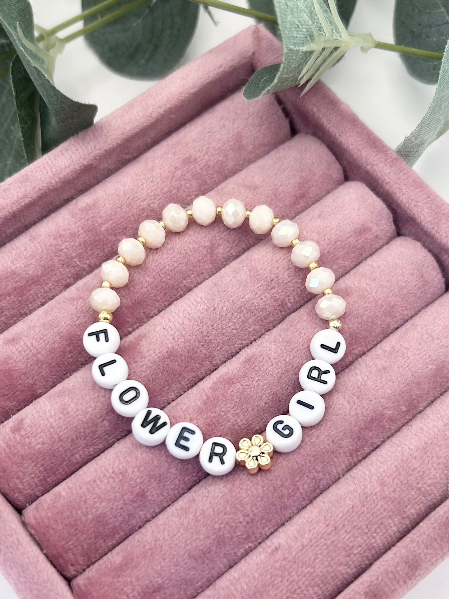 Crystal Flower Girl Bracelet Gold-Plated