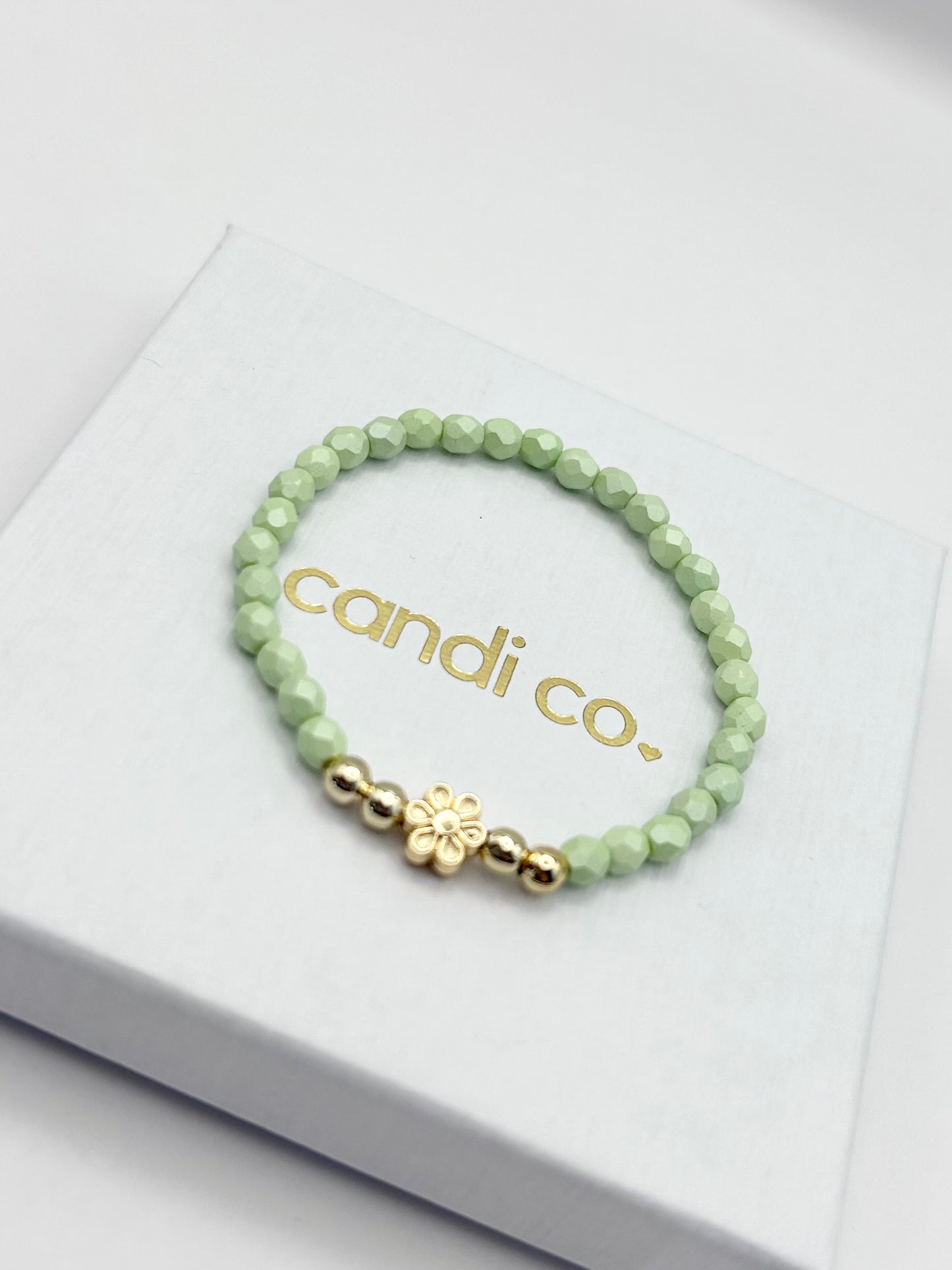 Pastel Beaded Daisy Charm Bracelet Kids - Various