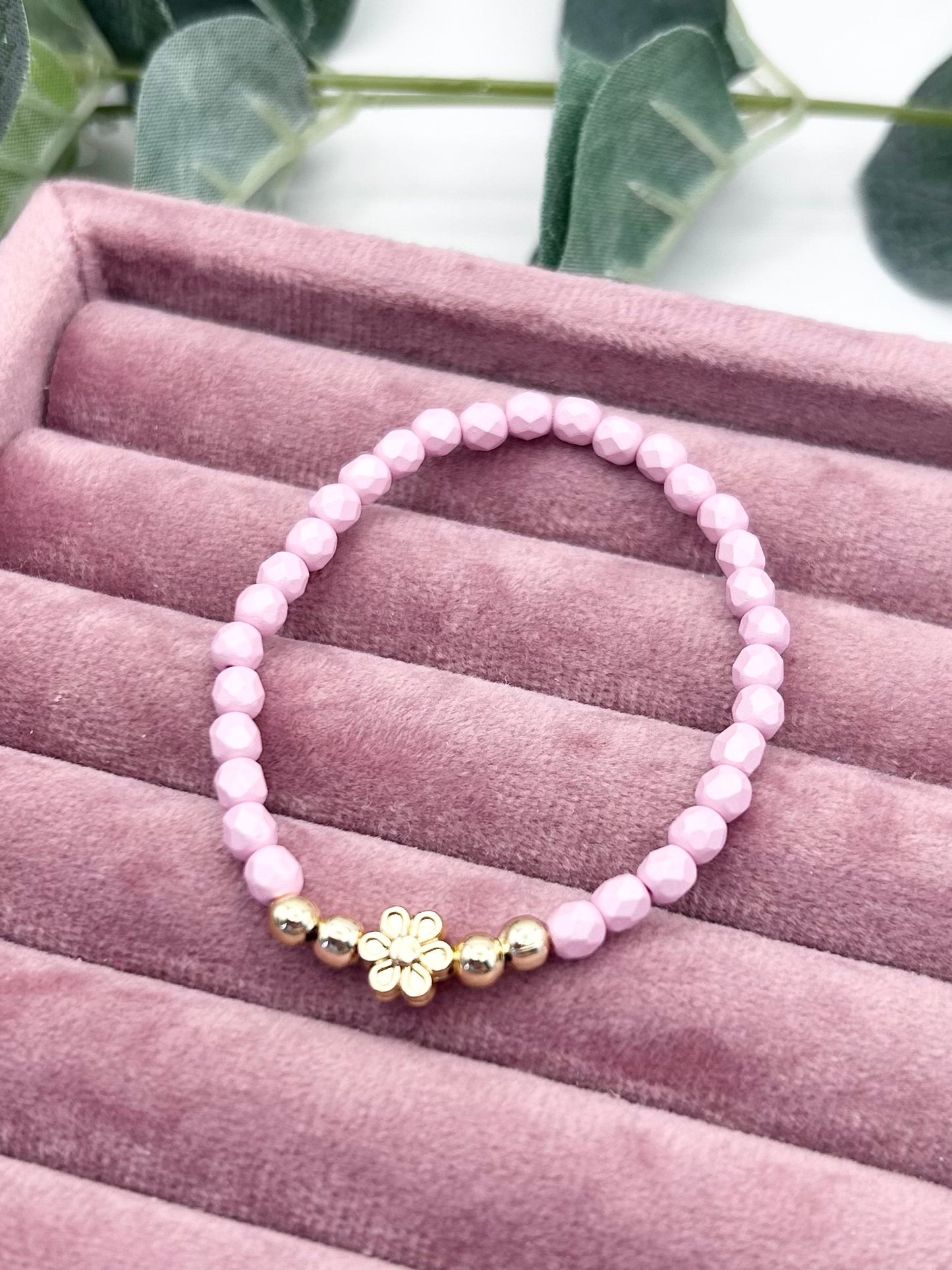 Pastel Beaded Daisy Charm Bracelet Kids - Various