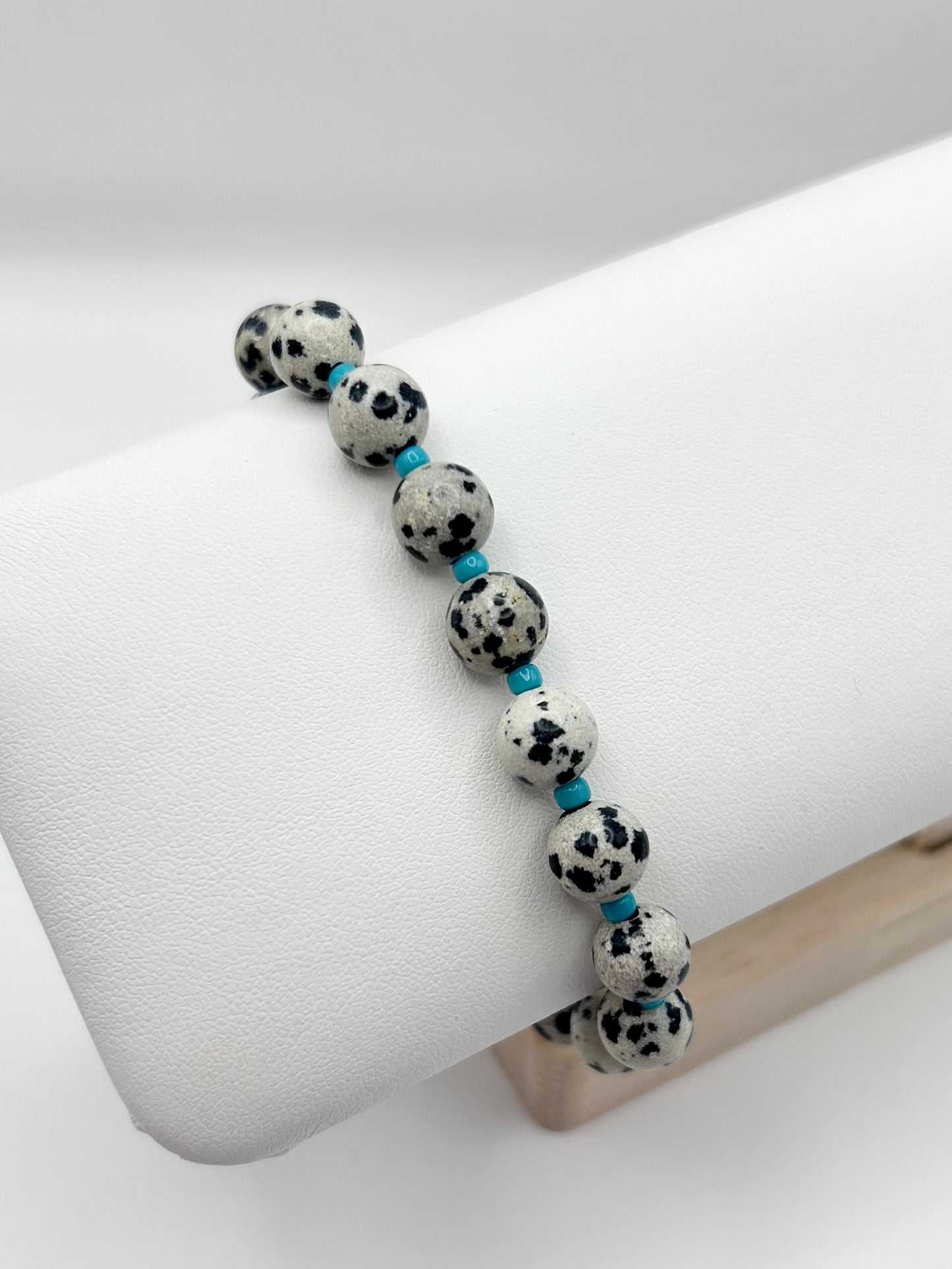 Turquoise & Dalmatian Jasper Gemstone Bracelet