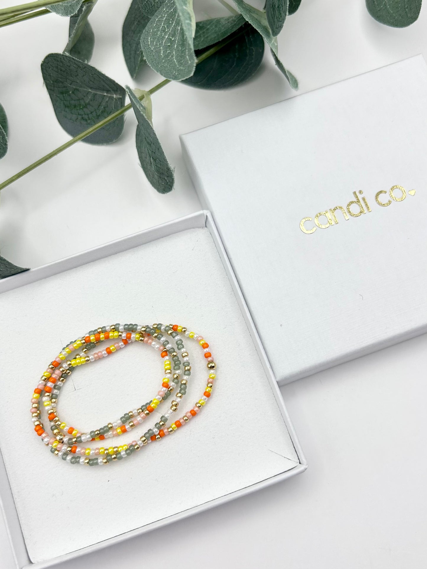 Colourful Dainty Seed Bead Anklet - Gold or Silver