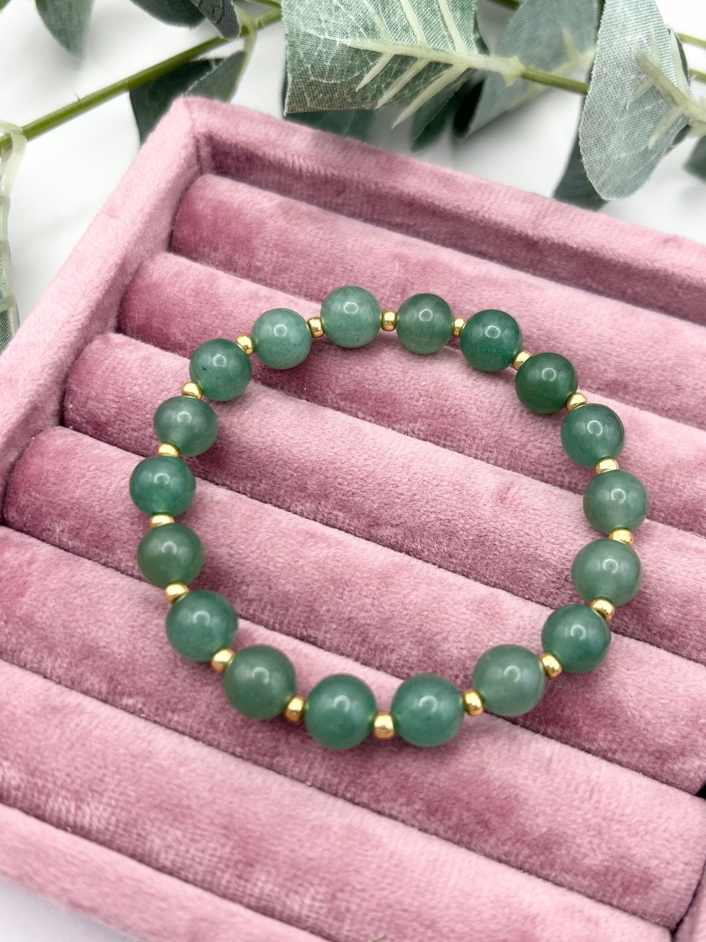 Gold & Green Aventurine Gemstone Bracelet