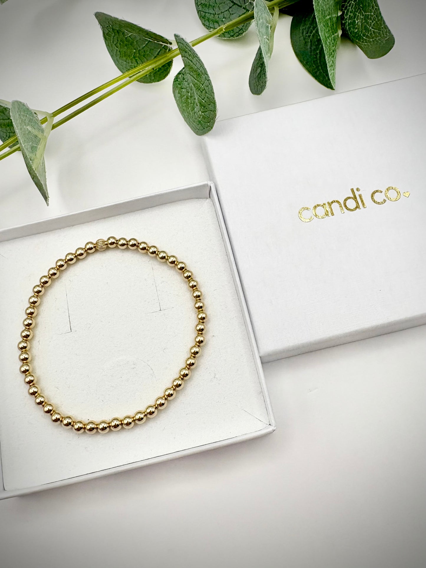 Luxe 14k Gold-filled 4mm Beaded Stretch Bracelet - Perfect For Stacking