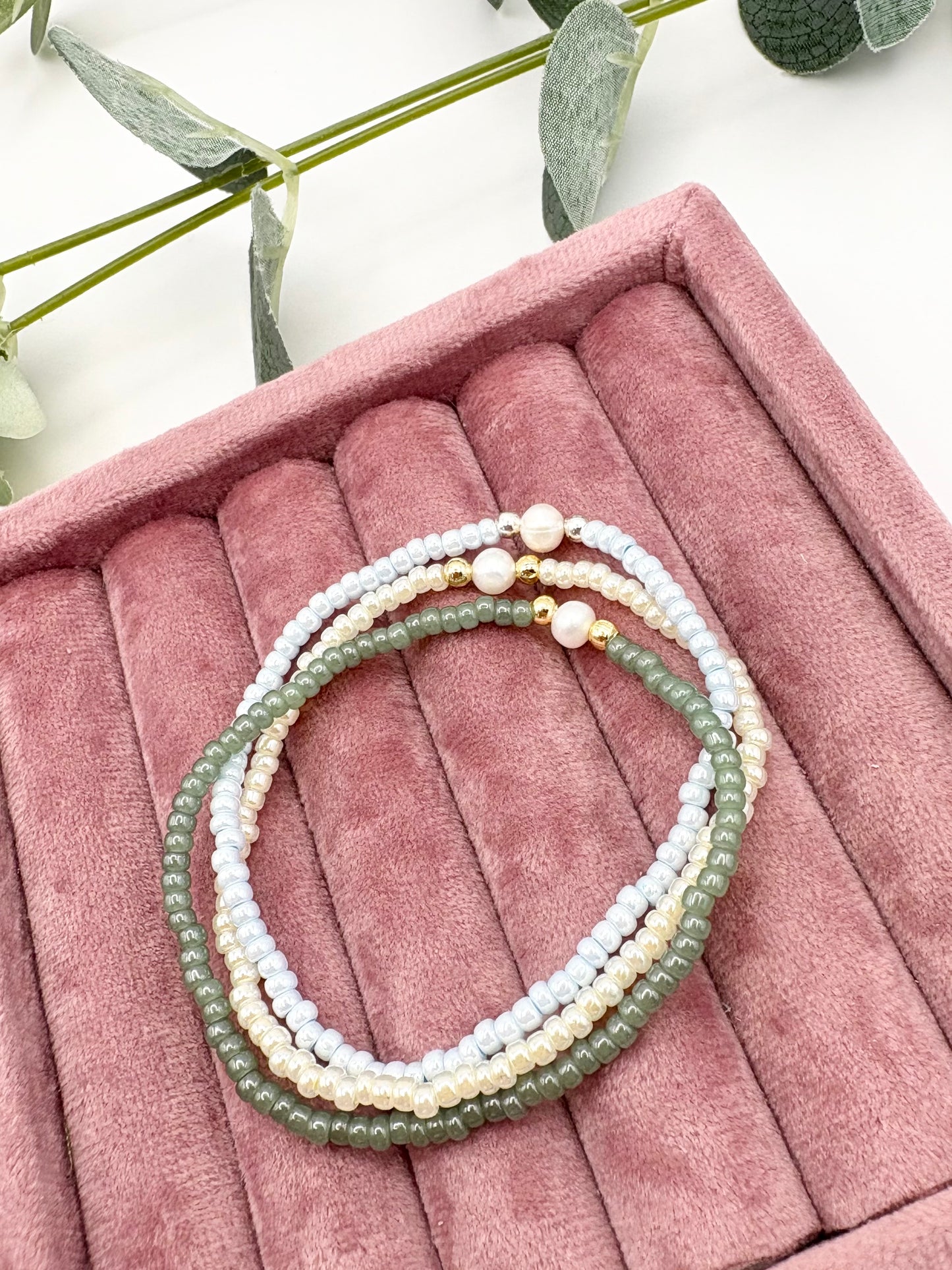 Freshwater Pearl Seed Bead Bracelet - Choice of Colour