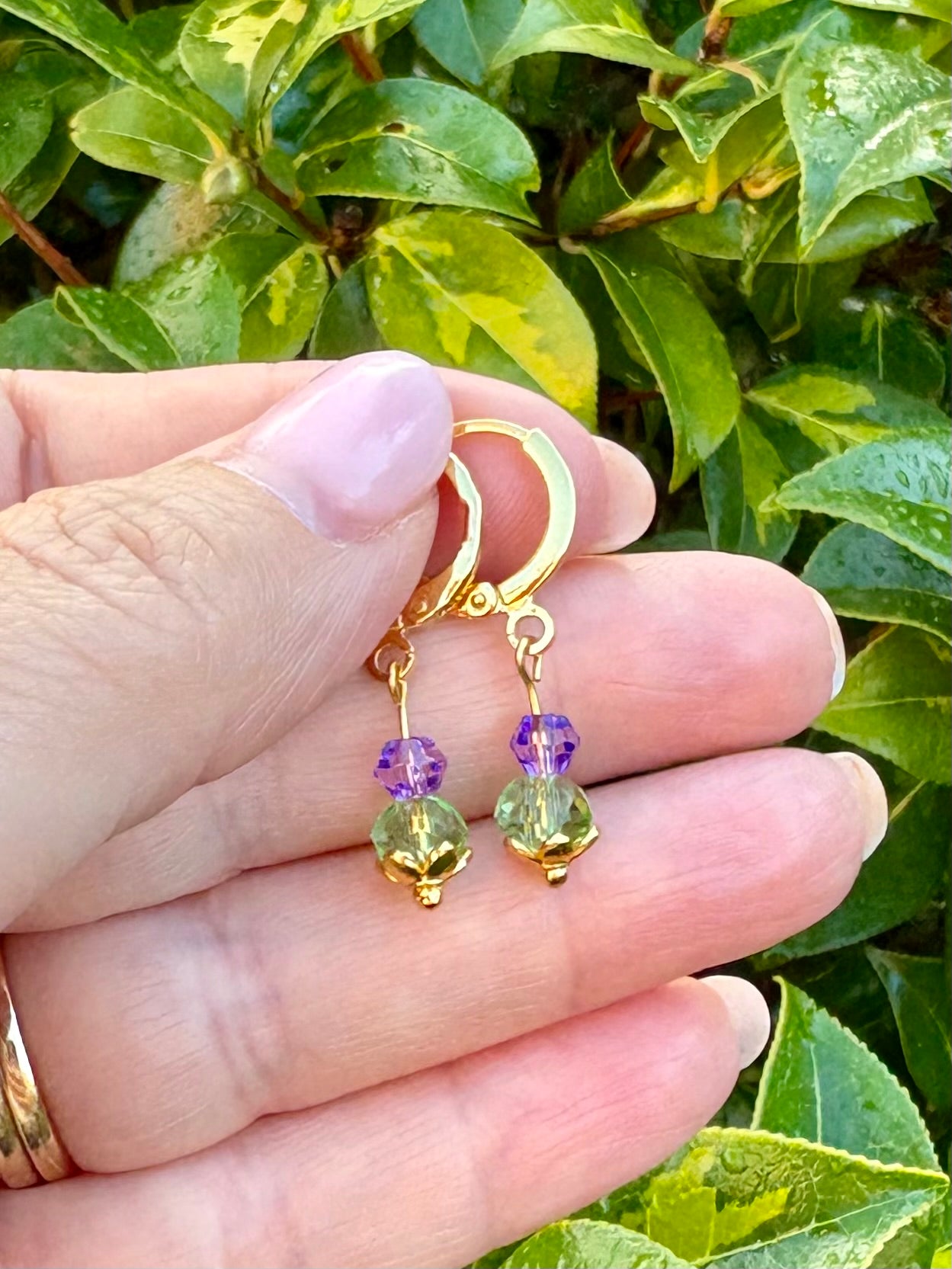 Thistle Huggie Hoop Earrings Gold or Silver-Plated