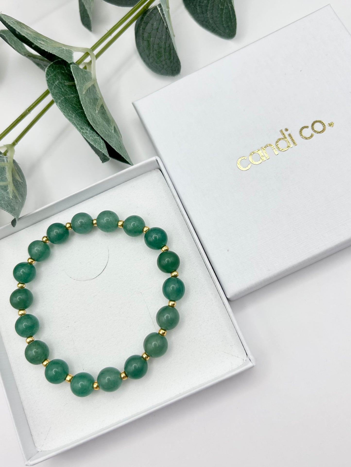 Gold & Green Aventurine Gemstone Bracelet