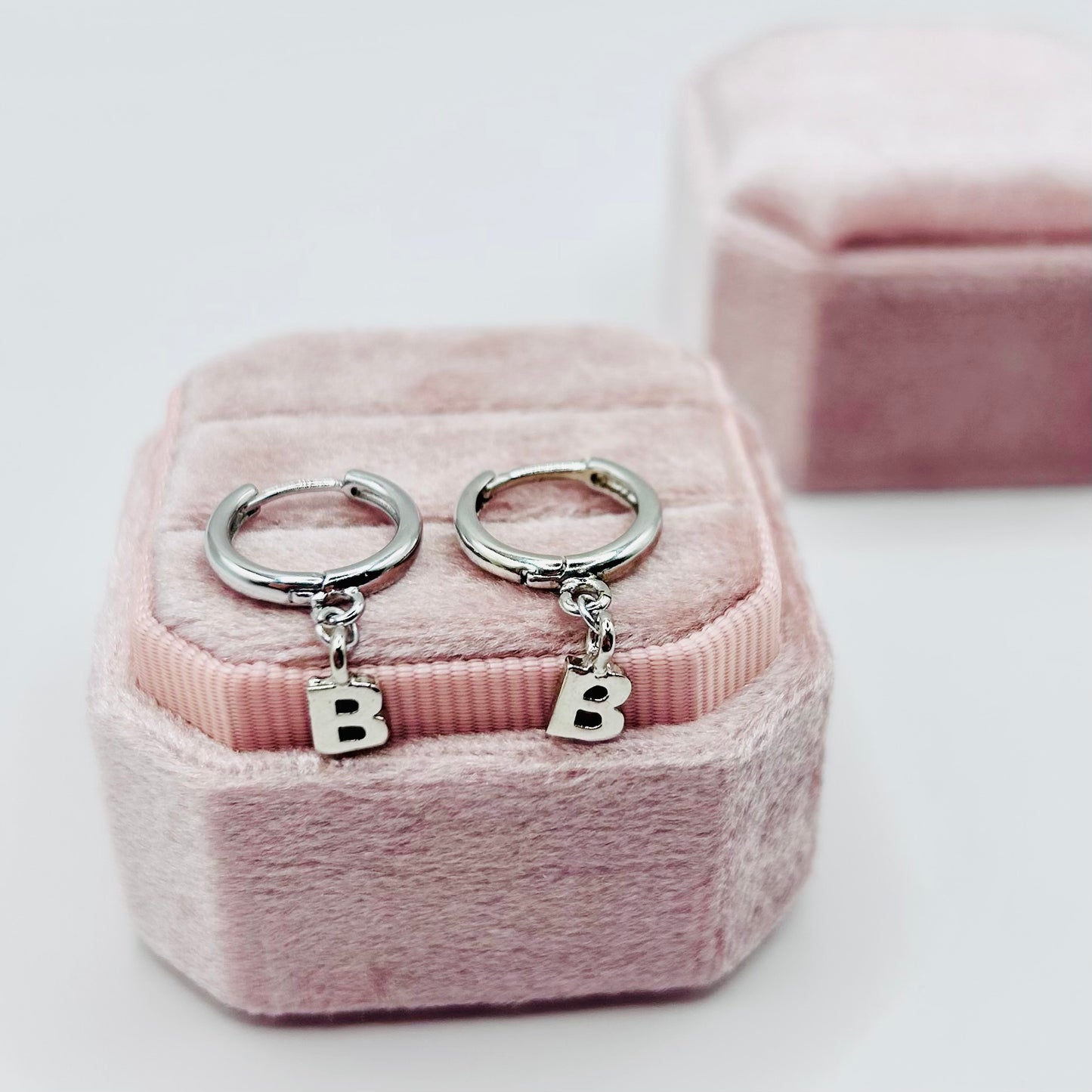 Dainty Initial Huggie Hoop Earrings - Gold or Silver