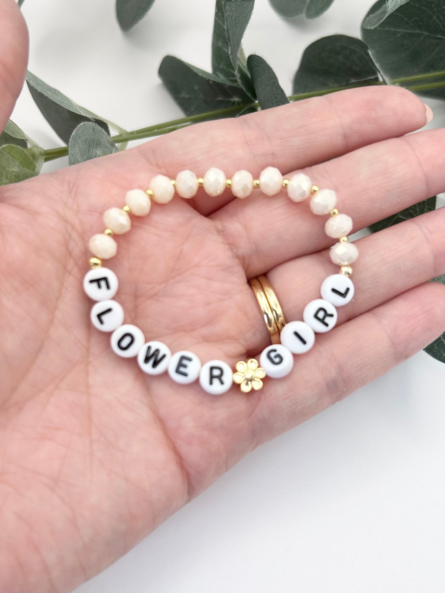 Crystal Flower Girl Bracelet Gold-Plated