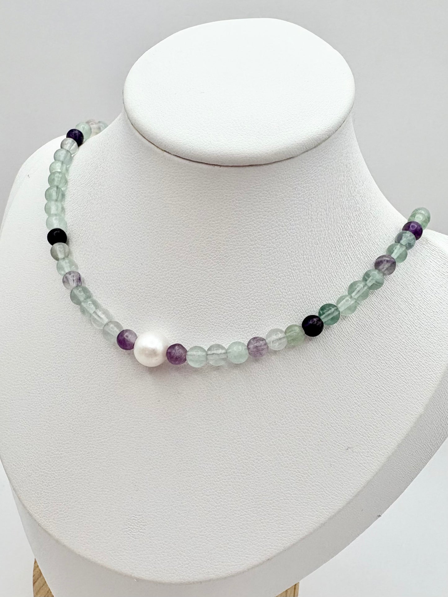 Fluorite & Freshwater Pearl Necklace
