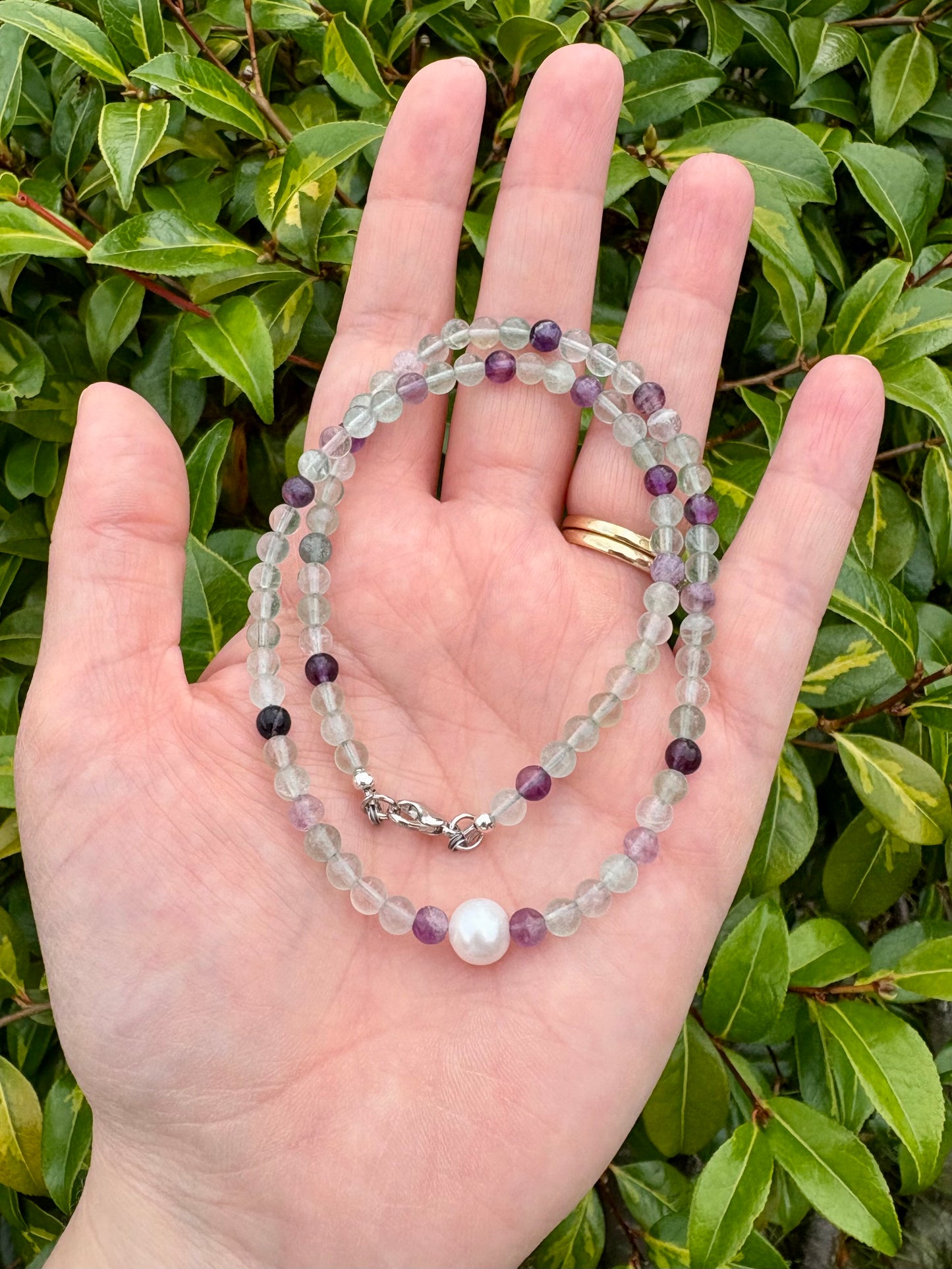 Fluorite & Freshwater Pearl Necklace