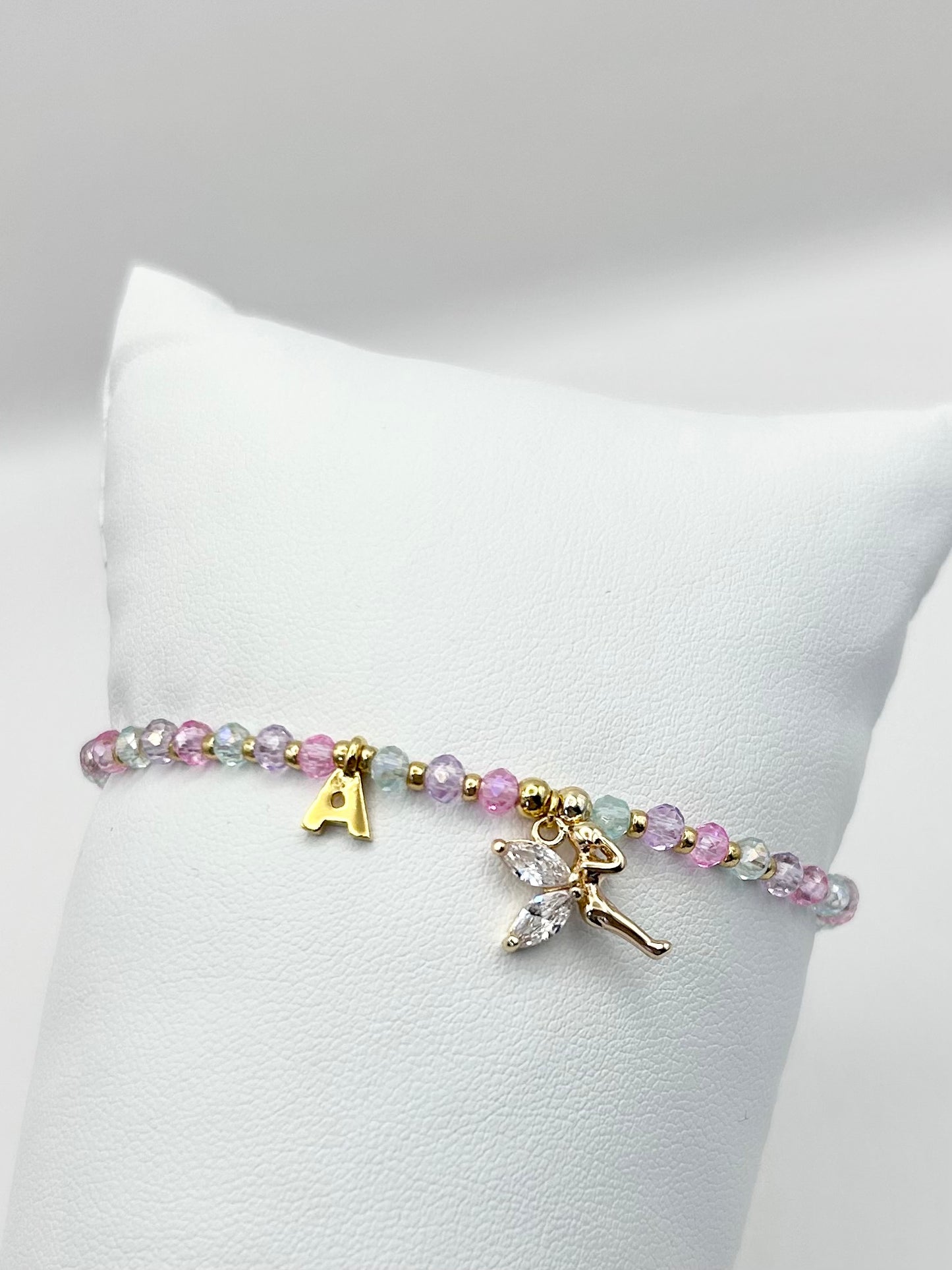 Personalised Crystal Fairy Bracelet Kids - Gold