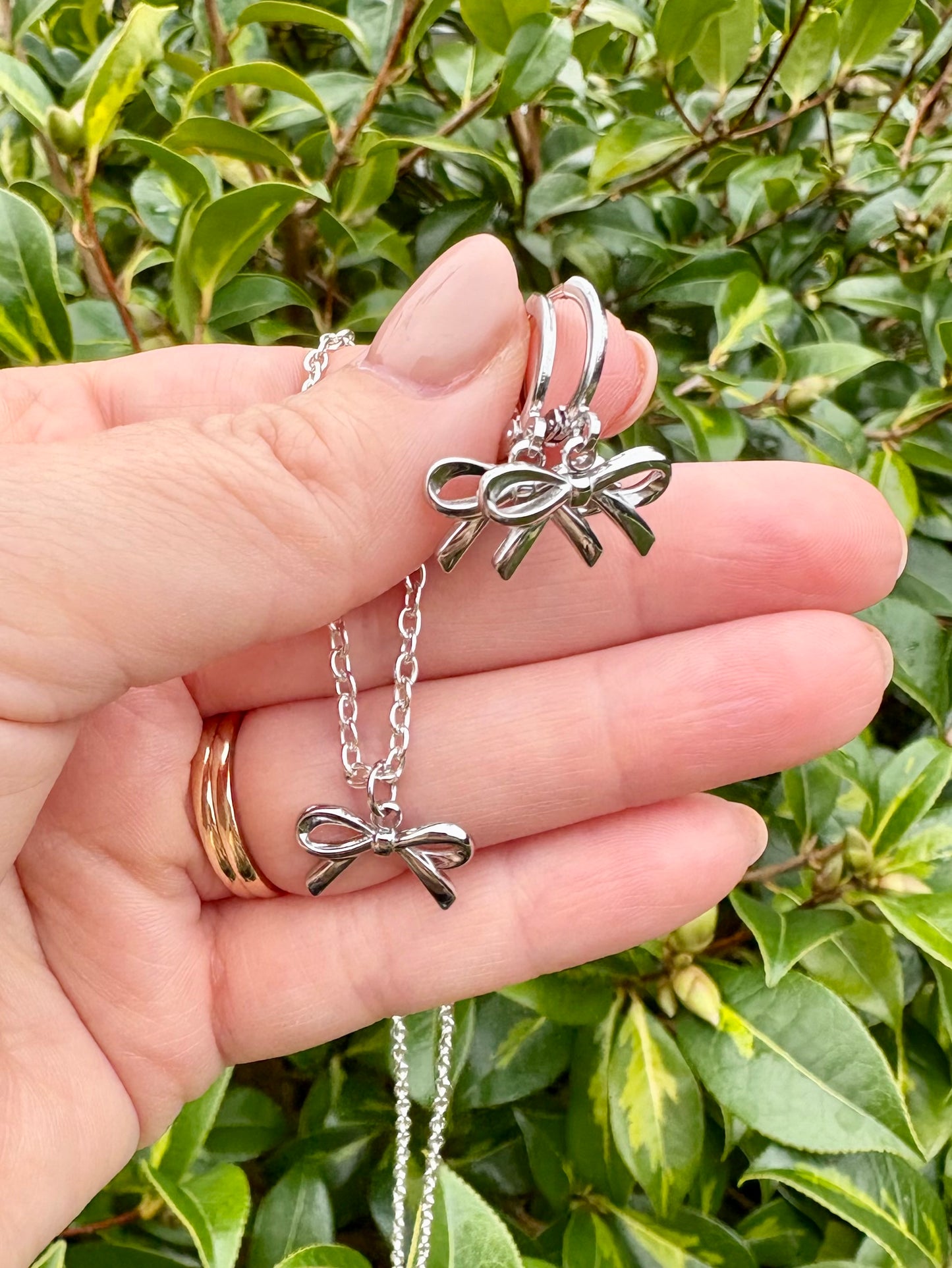 Bow Huggie Hoop Earrings - Gold or Silver-Plated