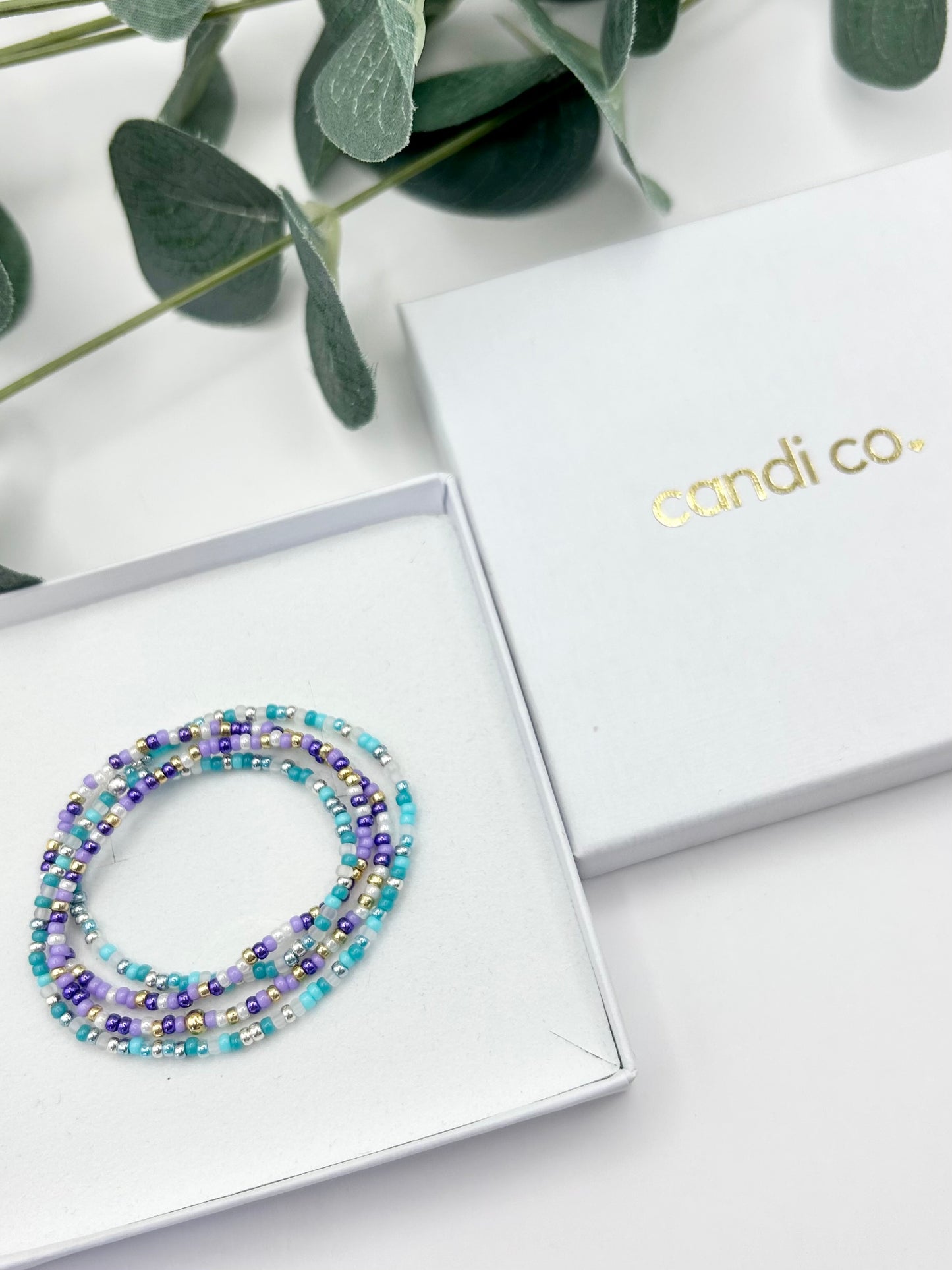 Colourful Dainty Seed Bead Anklet - Gold or Silver