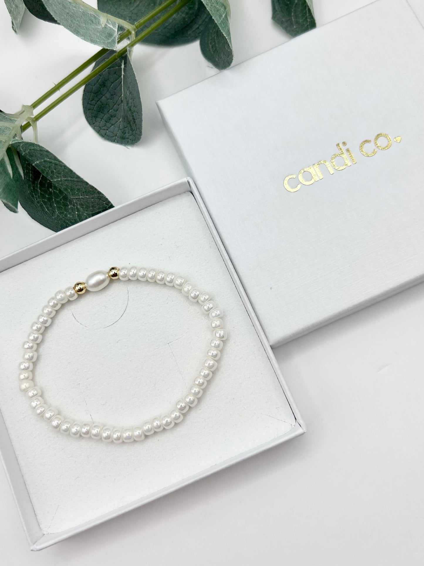 Stacking Bridal Seed Bead Freshwater Pearl Bracelet - Various Colours
