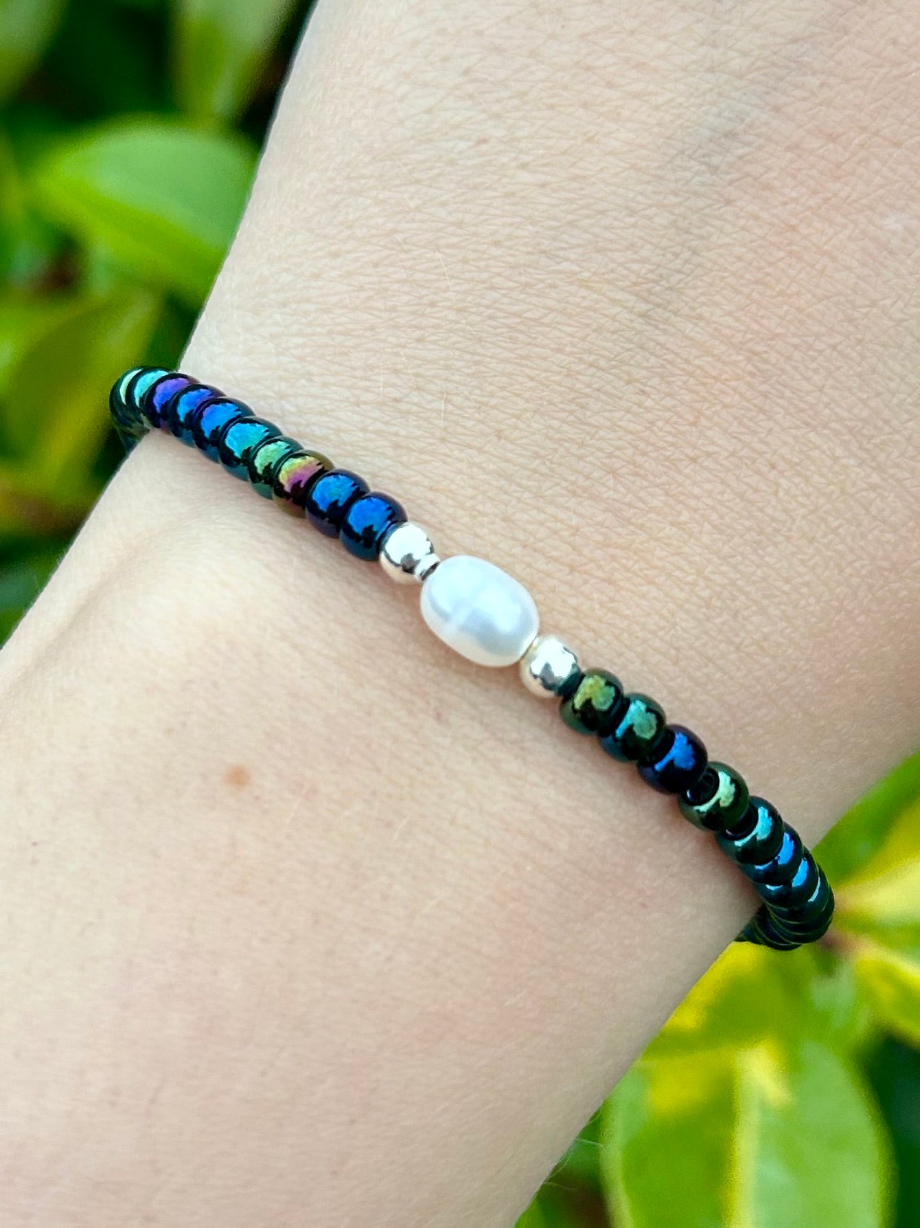 Stacking Bridal Seed Bead Freshwater Pearl Bracelet - Various Colours