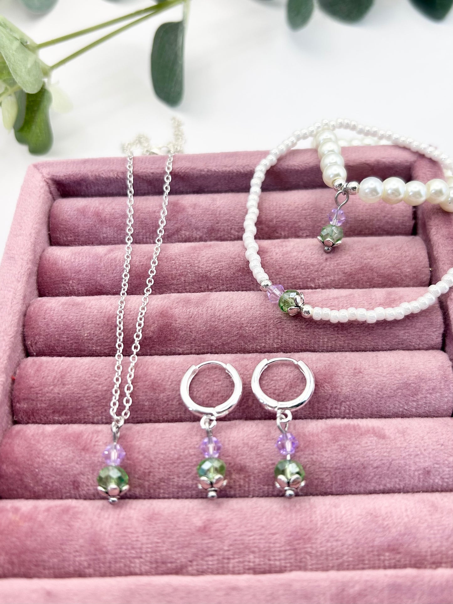 Thistle Glass Pearl Bracelet - Silver-Plated