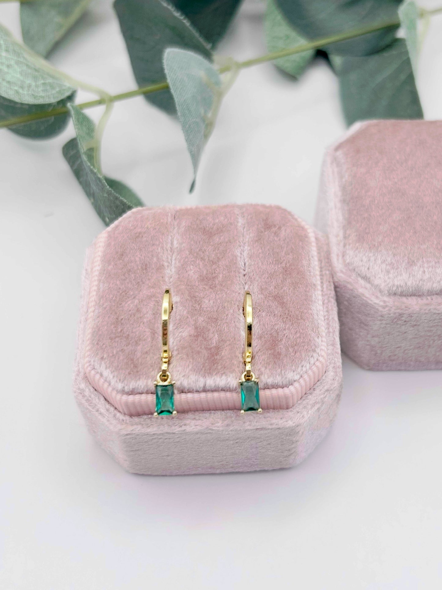 Dainty Birthstone Huggie Hoop Earrings