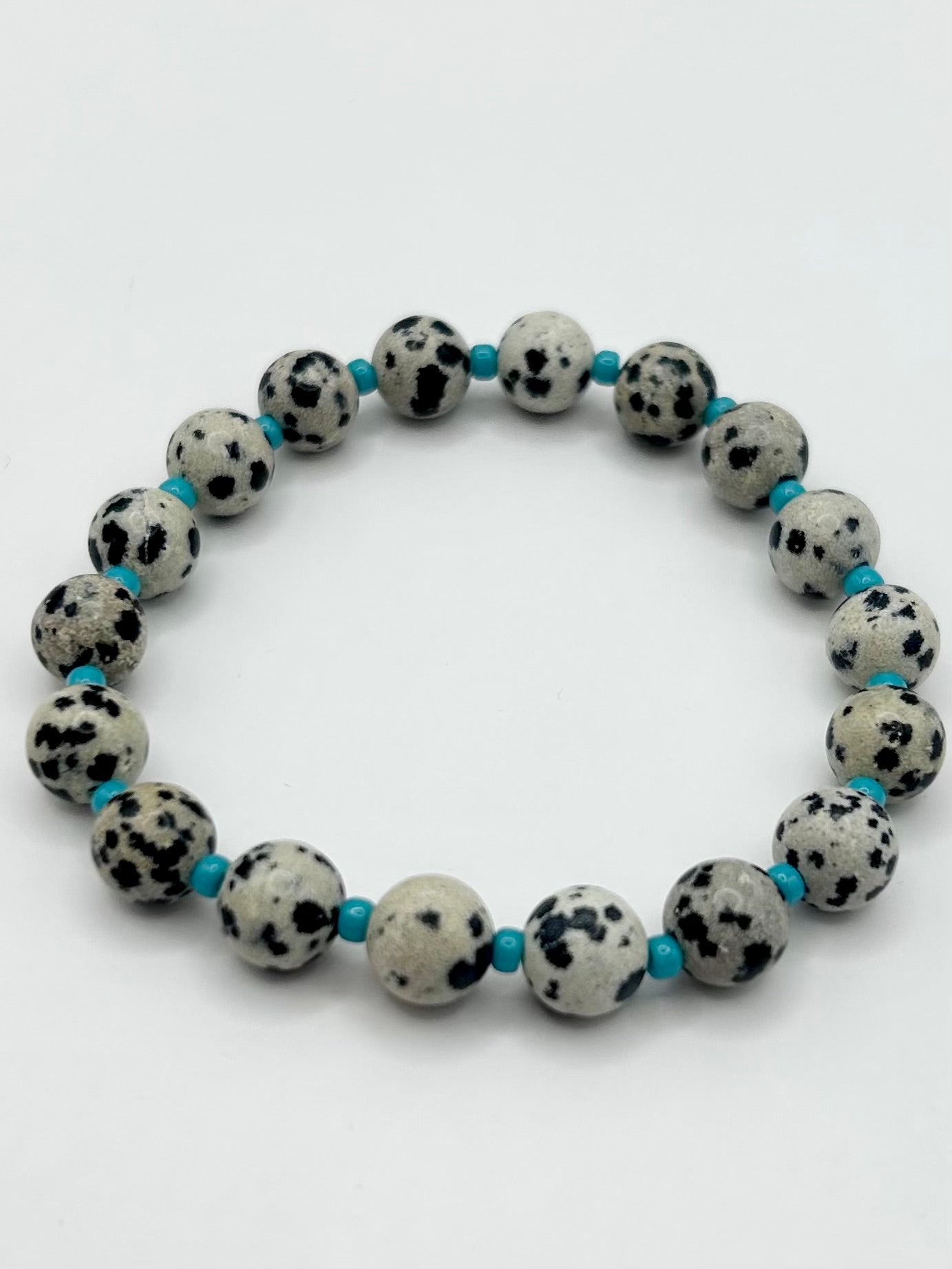 Turquoise & Dalmatian Jasper Gemstone Bracelet