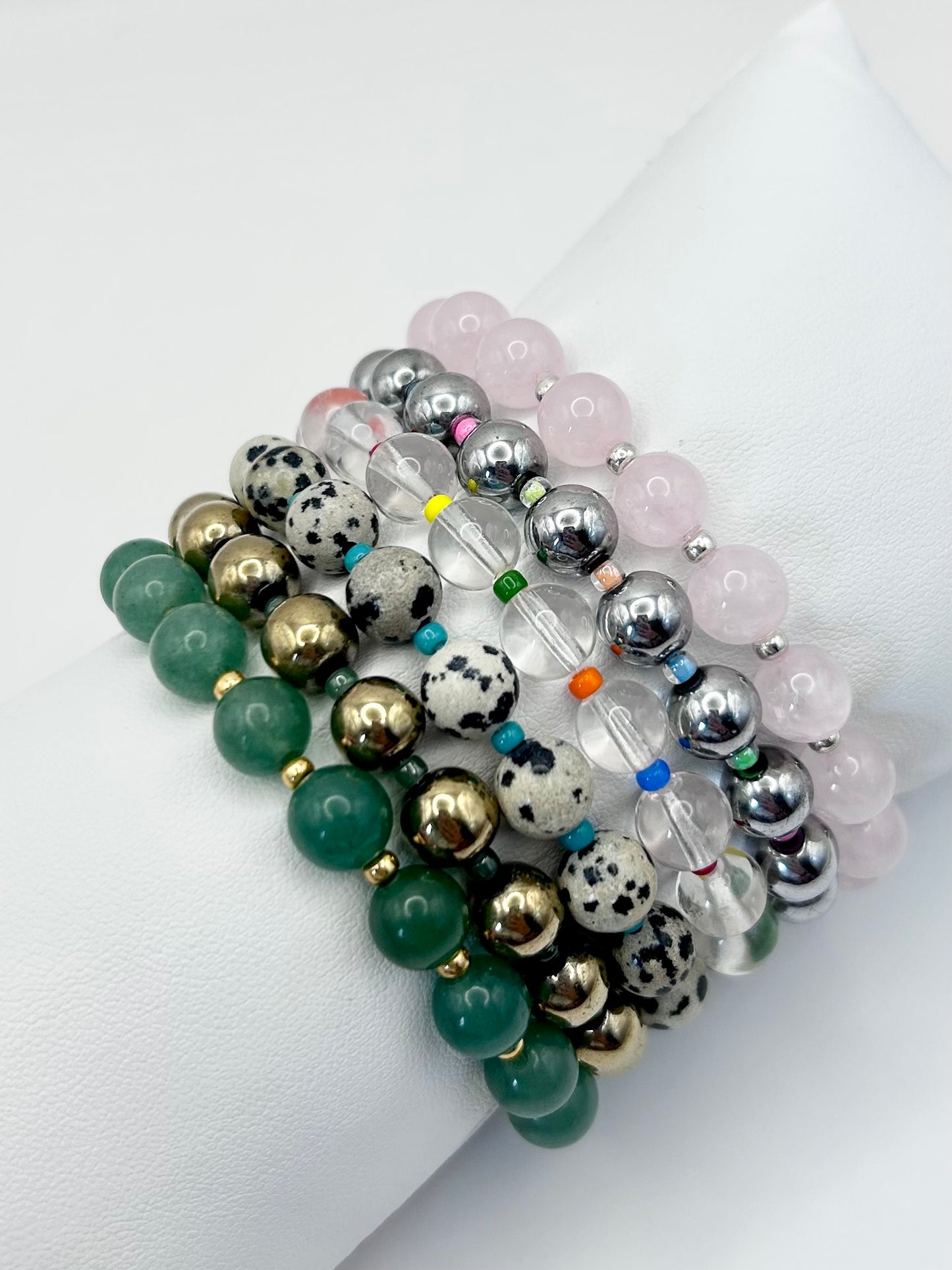 Rose Quartz & Silver Gemstone Bracelet
