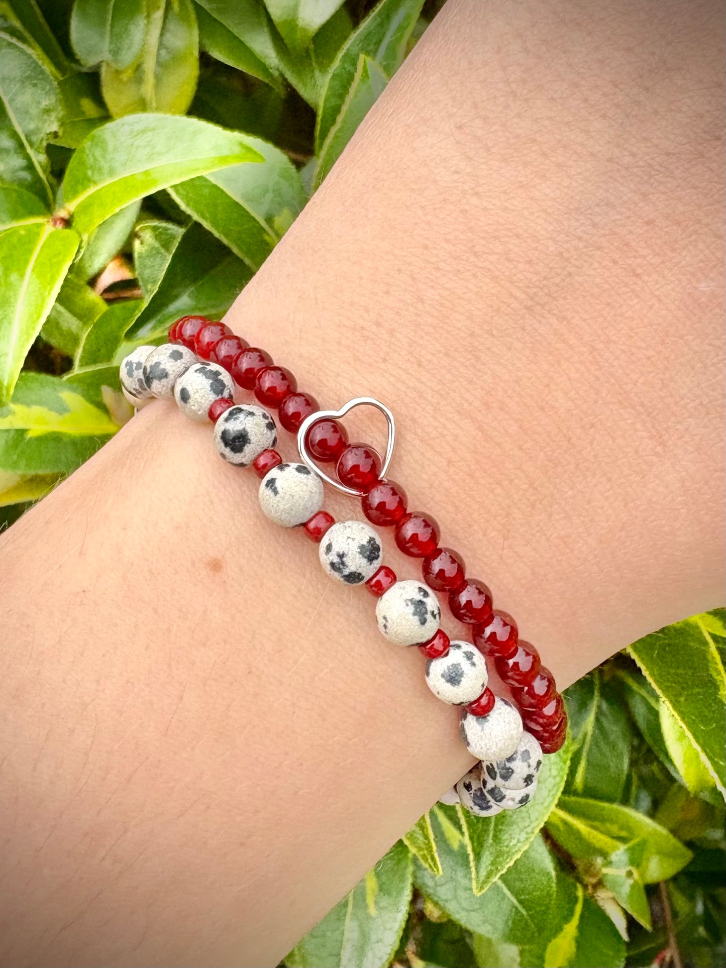 Handmade Gemstone Bracelet with Heart or Star Charm - Sterling Silver or Gold-filled