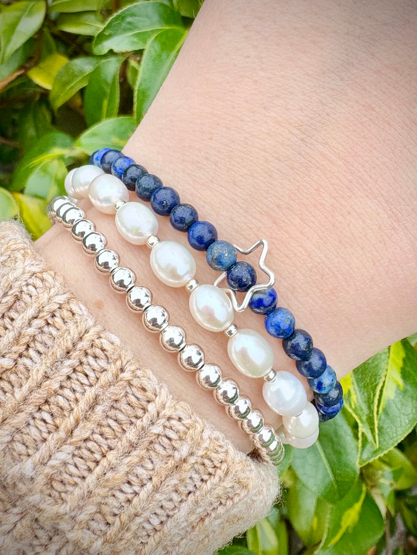 Freshwater Pearl & Seed Beaded Bracelet - Gold or Silver