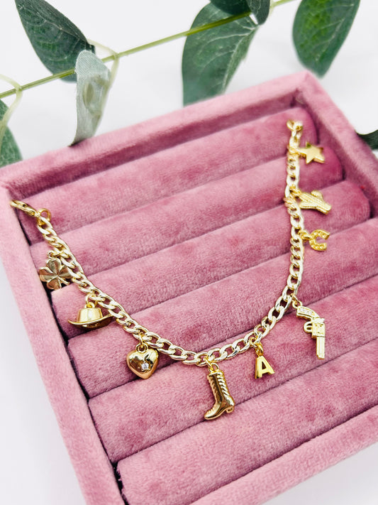 Western Charm Bracelet - Gold-Plated