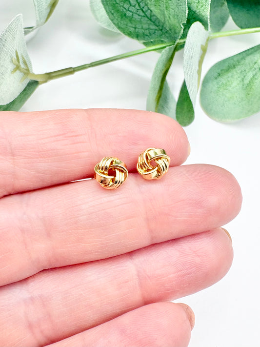 Knot Stud Earrings - Gold-Plated