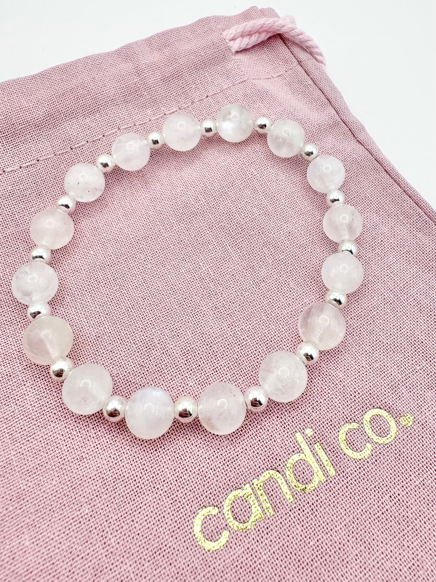 Moonstone and Sterling Silver Beaded Bracelet