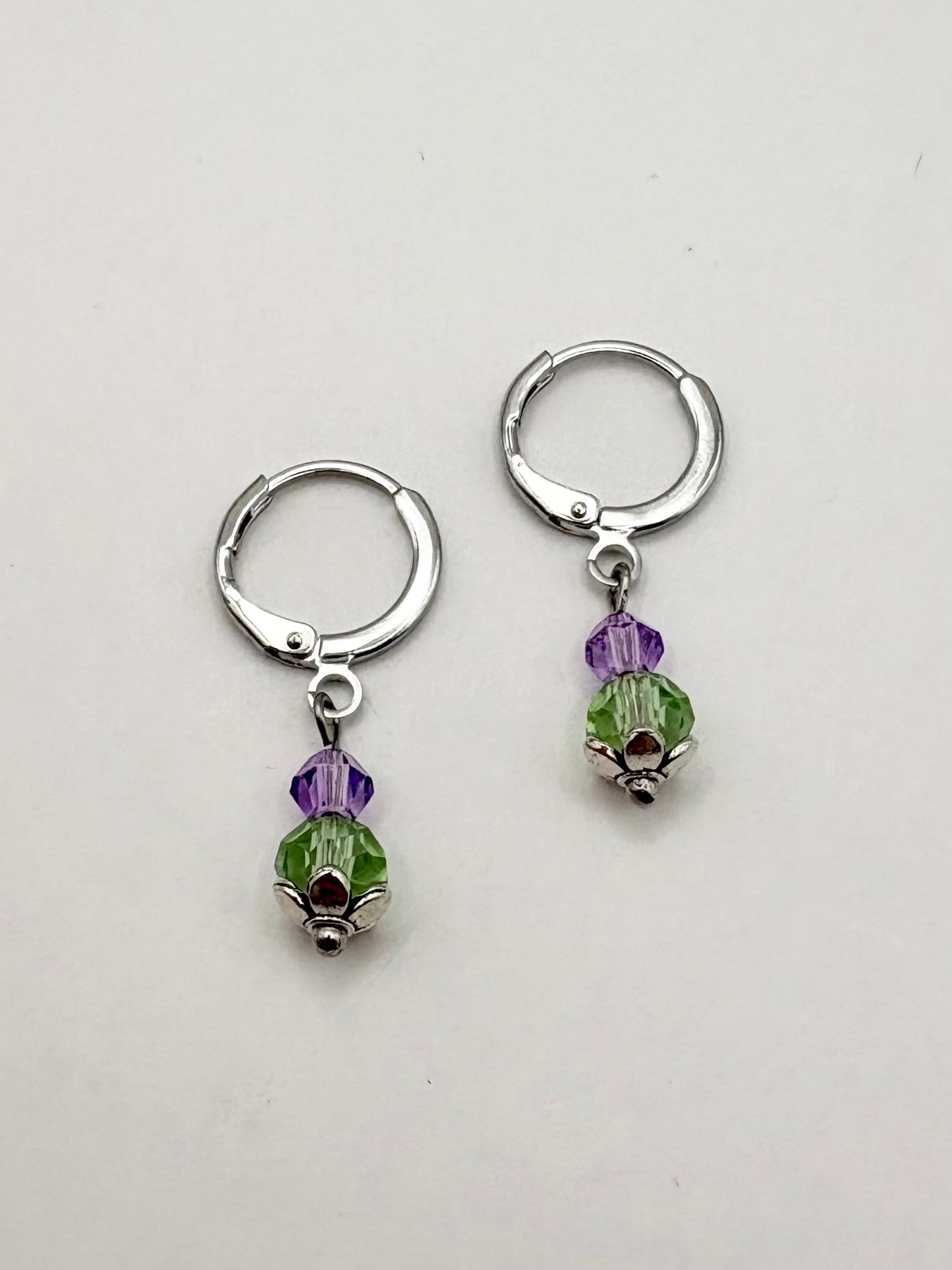 Thistle Huggie Hoop Earrings Gold or Silver-Plated