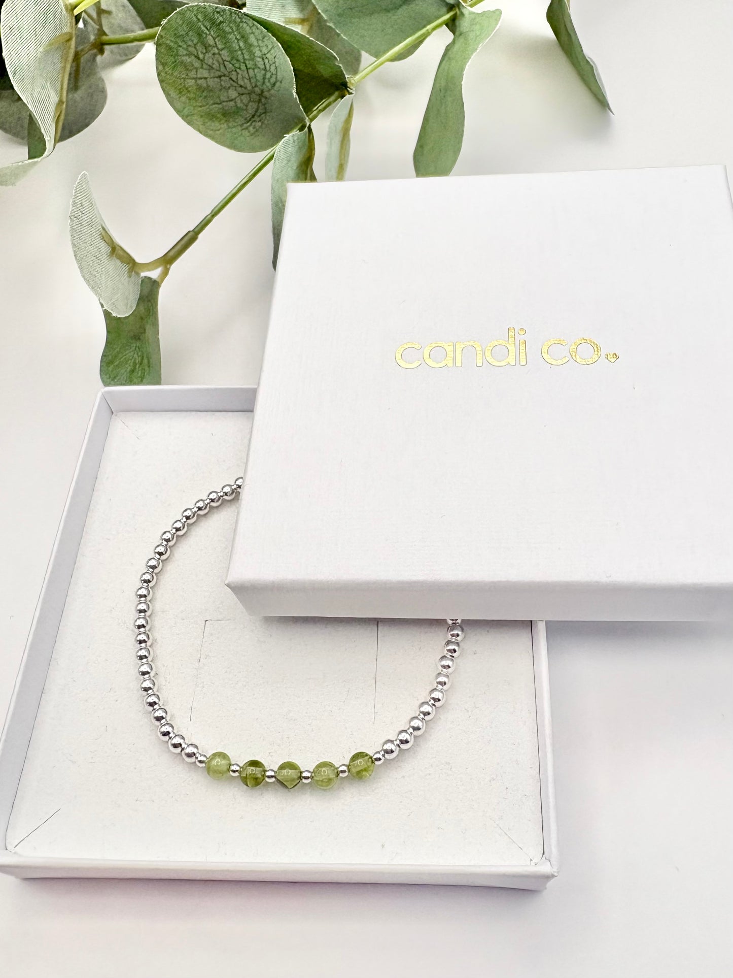 Birthstone Beaded Bracelet - Sterling Silver or Gold-Filled