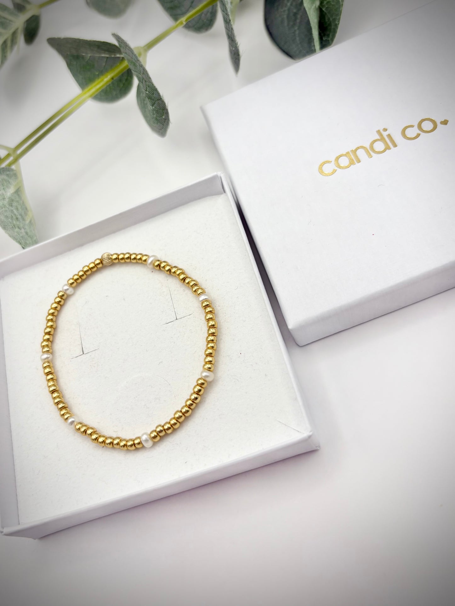 Seed Bead and Freshwater Pearl Bracelet - Gold or Silver